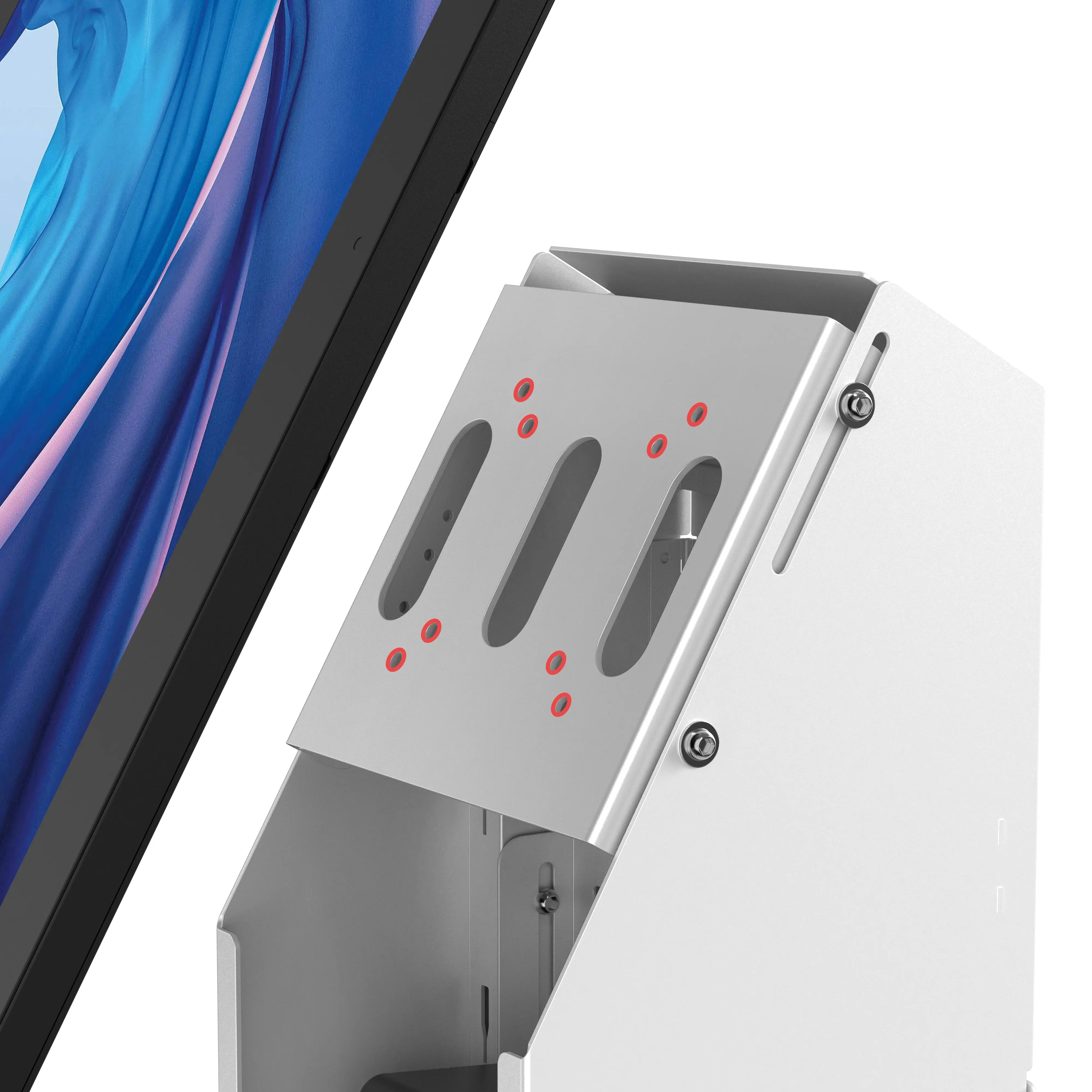 Self Service Kiosk with Built-in Printer and Storage Compartment - Touchscreen POS Terminal for Retail, Restaurant, and Business Use