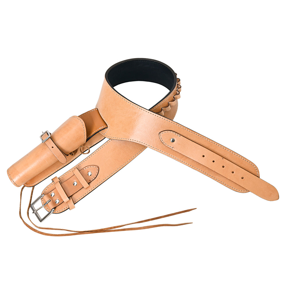 42 Inch Hilason Western Right Hand Gun Holster Rig for 44/45 Cal - Premium Leather Cowboy Holster for Revolvers - Perfect for Western Shooting, Reenactments & Cowboy Action Sports