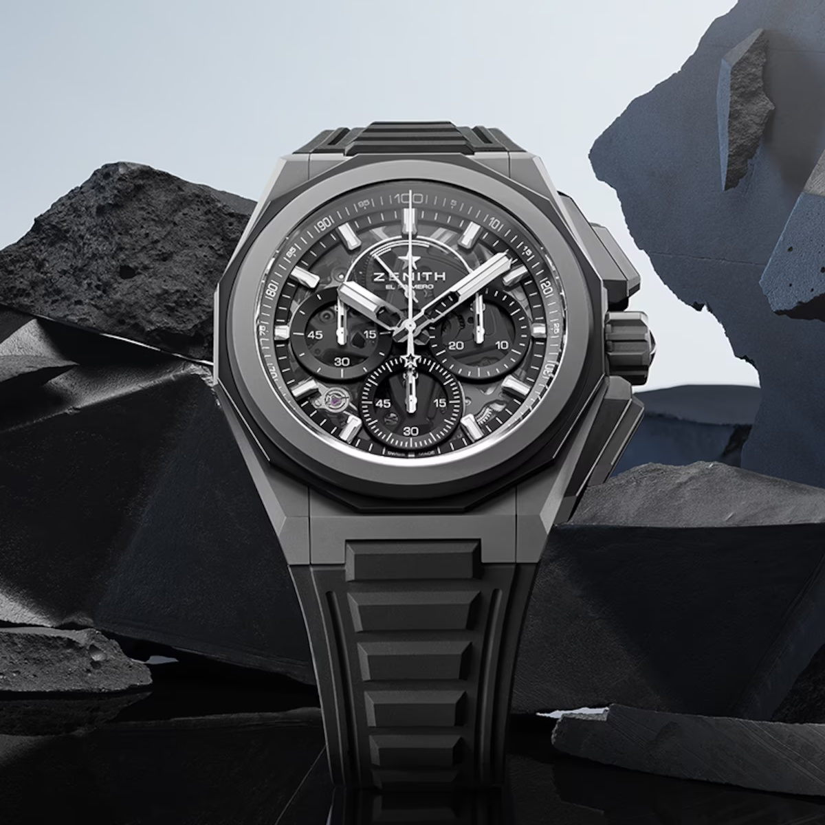Defy Extreme Skeleton Titanium Watch - Luxury Men's Automatic Skeleton Dial Wristwatch for Business, Formal & Special Occasions