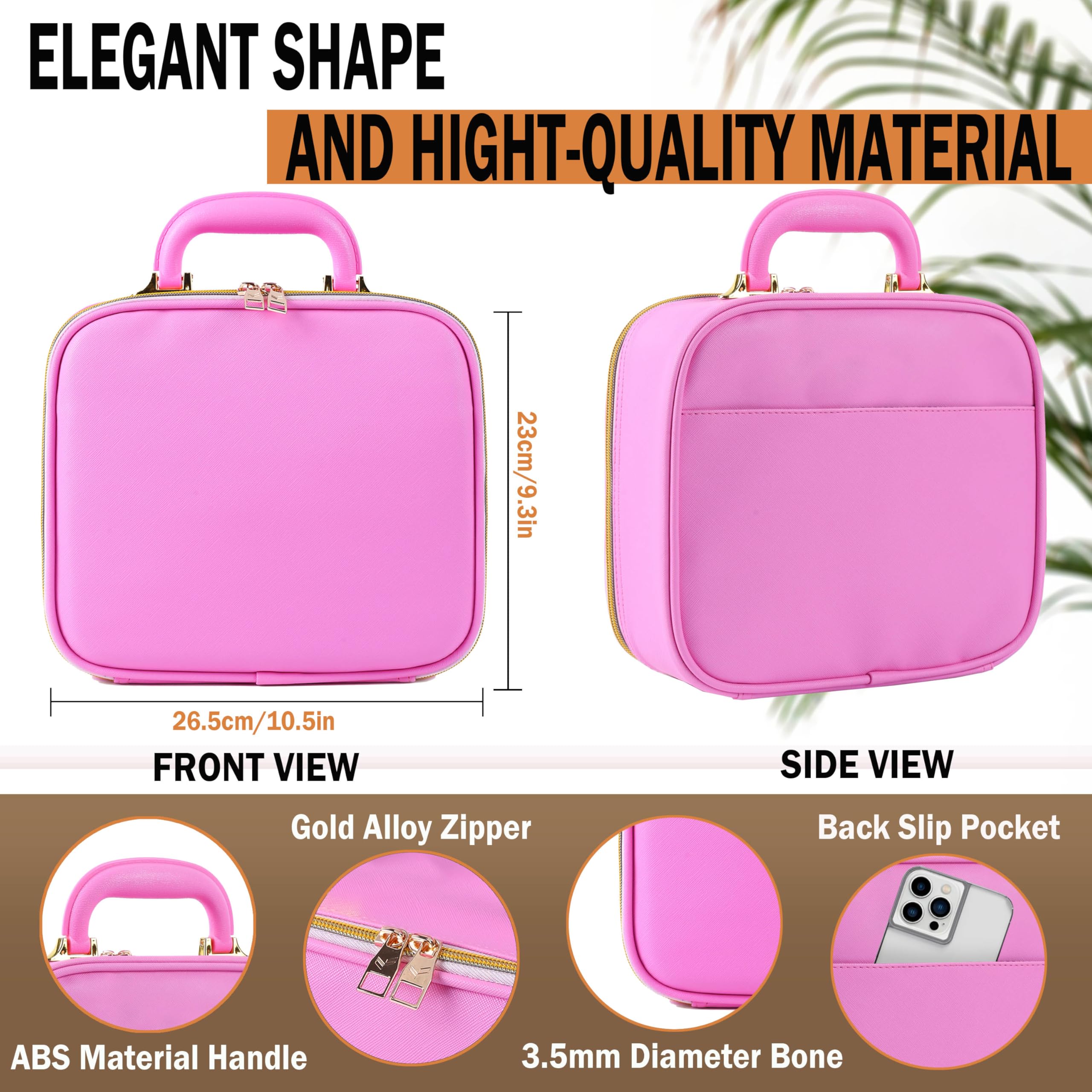LED Makeup Bag with Mirror & Adjustable Brightness - Portable Waterproof Cosmetic Organizer with Handle & Dividers - Perfect Travel Makeup Case for Women - Great Gift for Brides, Makeup Artists & Beauty Lovers