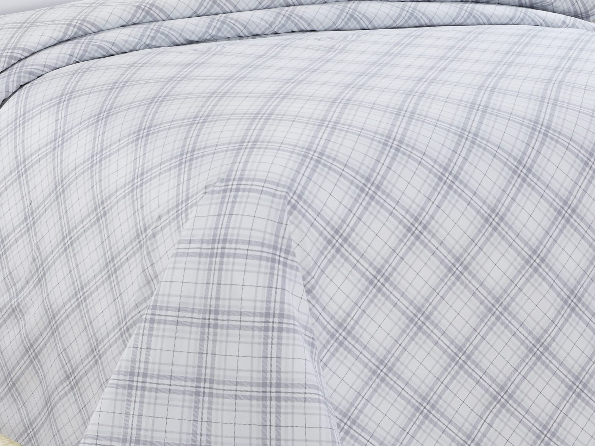 6-Piece Printed Queen Sheet Set with Embroidered Pillowcases - Cruiser Plaid Design | Soft Bedding for Cozy Nights & Guest Room Comfort