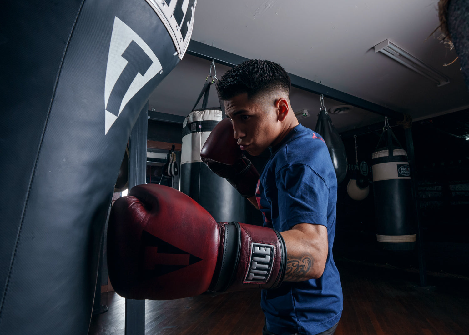 TITLE Boxing Blood Red Leather Training Boxing Gloves - Premium Boxing Equipment for Training, Sparring & Fitness Workouts - Perfect for Boxing Gyms, MMA & Home Workouts