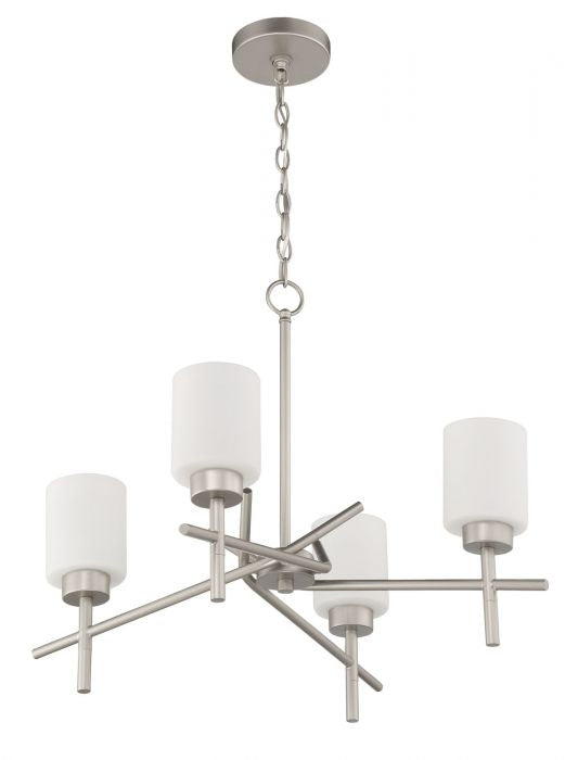 Stylish Cadence Four Light Chandelier in Satin Nickel Finish - Perfect for Dining Room, Bedroom, or Entryway Lighting