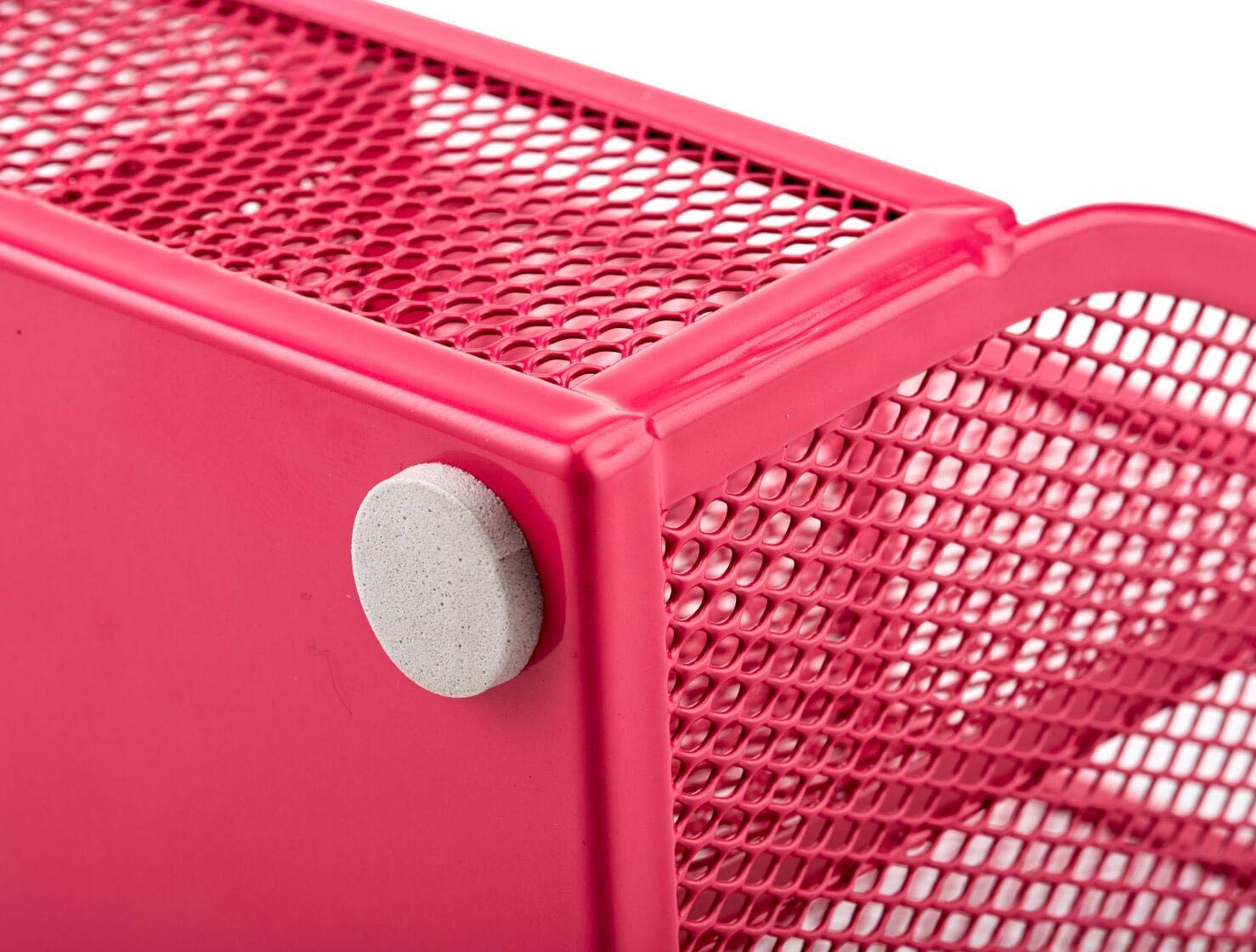 Anova Mesh Desk Organizer with 7 Compartments & Drawer - Pink | Office & Home Storage