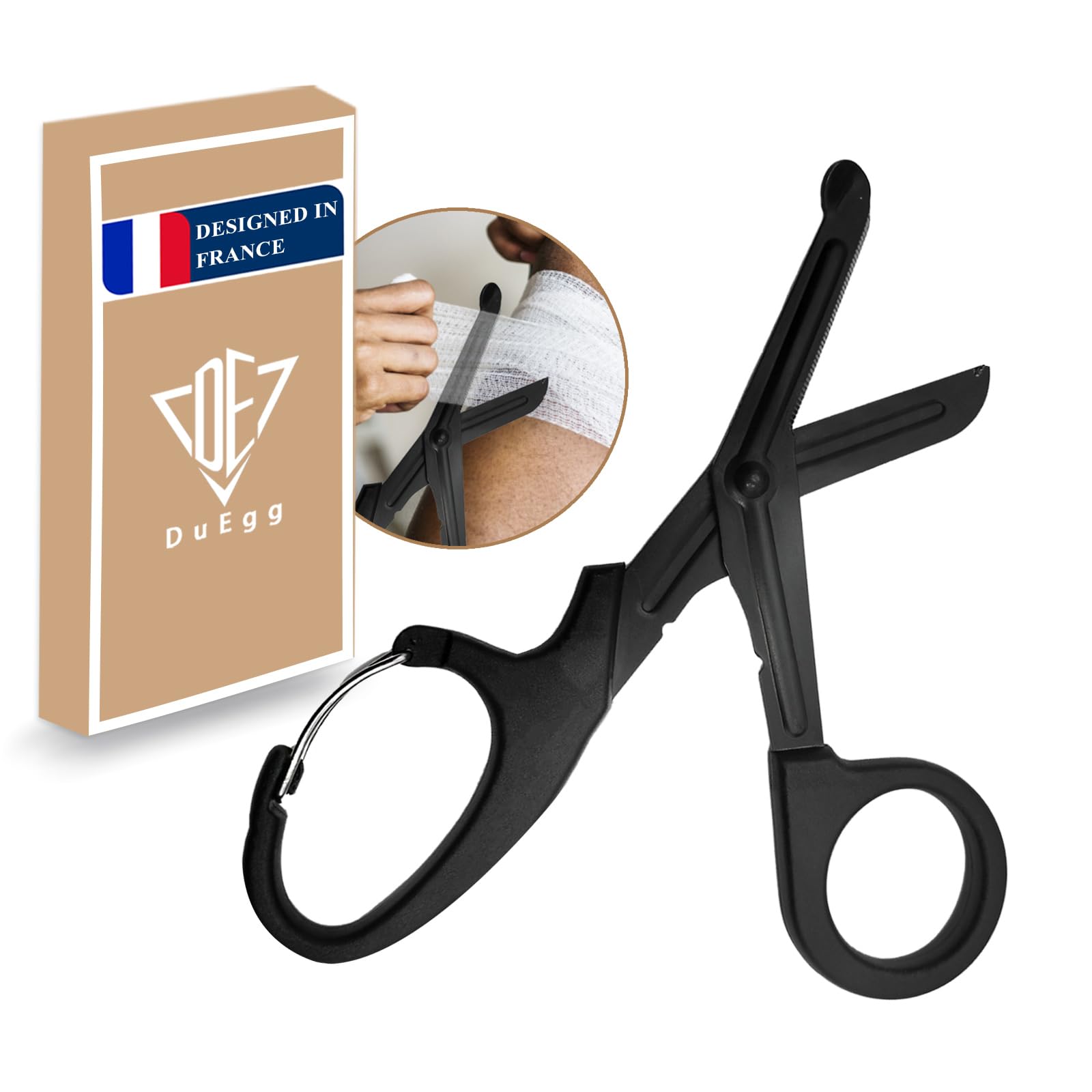 DuEgg Professional Nurse Scissors - Premium Stainless Steel Bandage Scissors for Medical Use | Ideal for Doctors, Nurses, First Aid Kits & Outdoor Emergency Kits | Durable & Portable Medical Shears