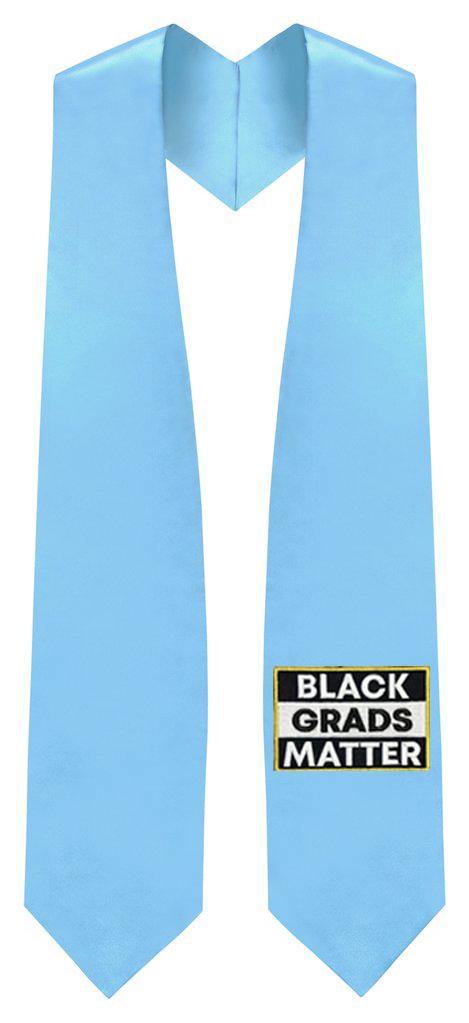 Light Blue Graduation Stole - BLACK GRADS MATTER Commencement Sash for College & University Ceremonies - Perfect for Graduation Photos & Celebrations