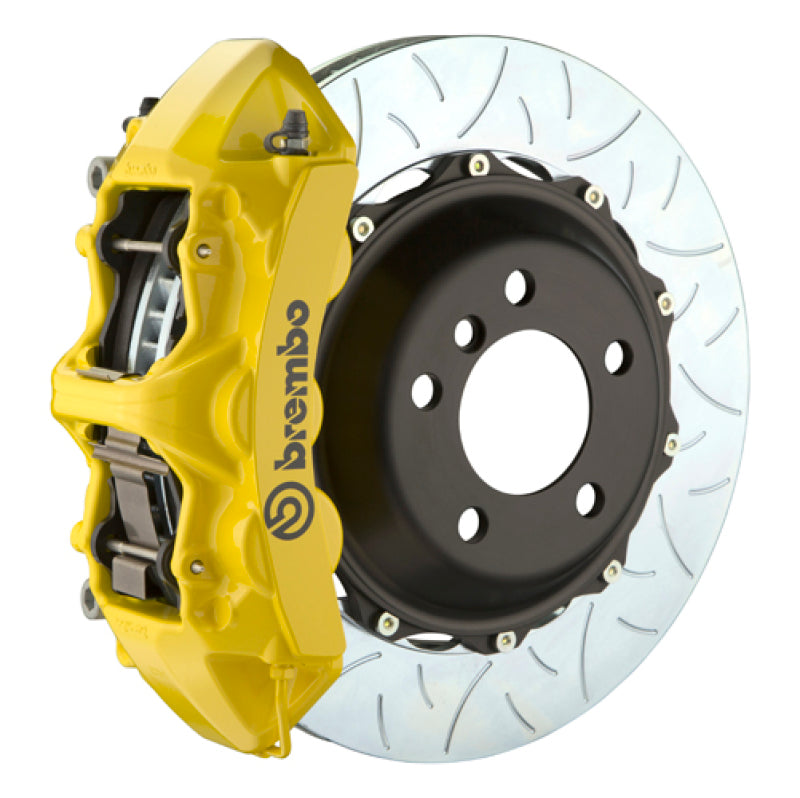 Brembo GT 6-Piston Front Big Brake Kit (Yellow, T3 Slotted, 380mm) for Jeep Wrangler JK 2007-2018 - High Performance Braking System for Off-Road & Street Driving