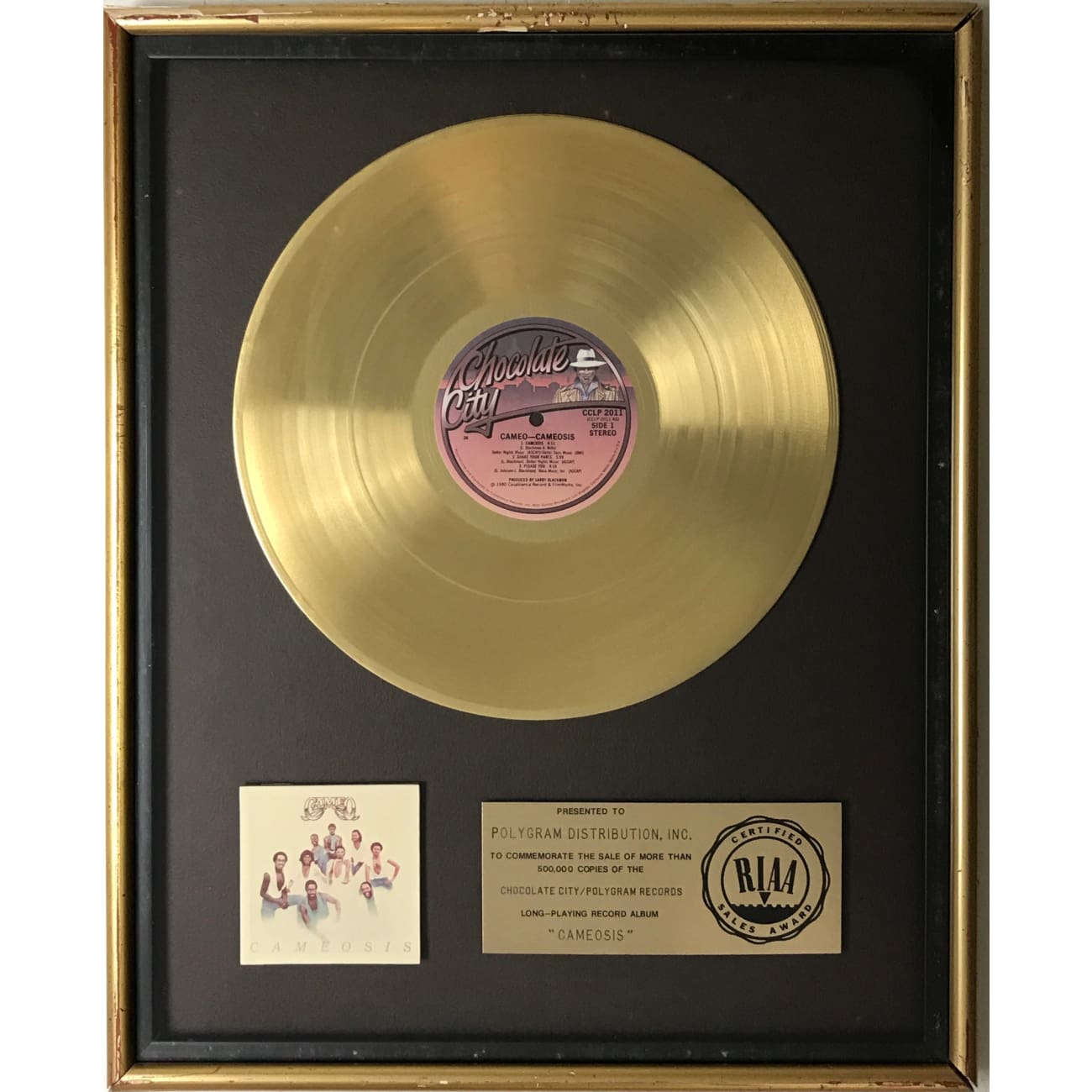 Original Cameo Cameosis RIAA Gold Album Award - Certified Music Memorabilia for Collectors & Fans - Perfect for Display in Music Studios, Theaters & Home Decor