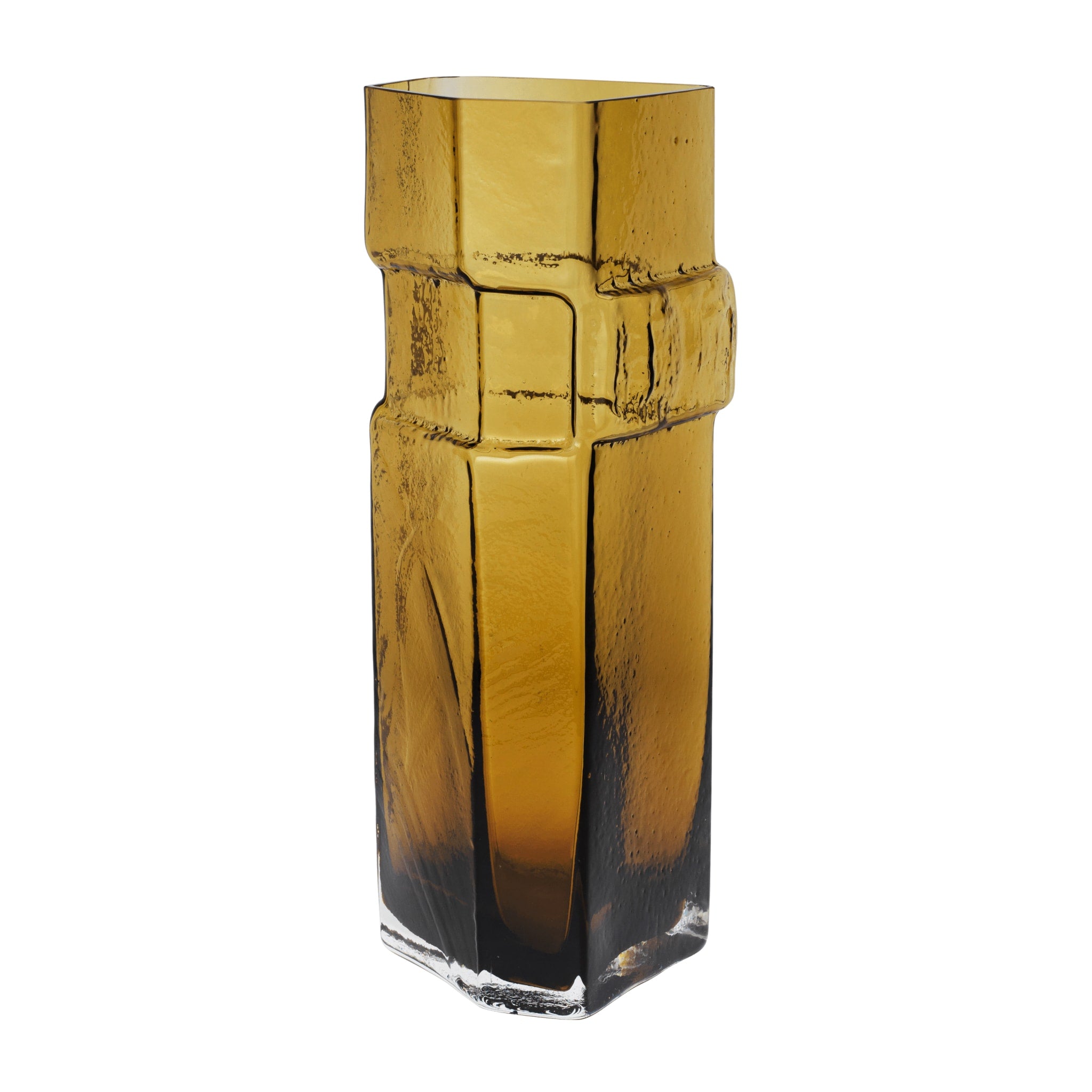 FERM LIVING Muro Vase - 15 Inch Tall Recycled Amber Glass Vase for Modern Home Decor, Centerpiece, Wedding & Living Room Display