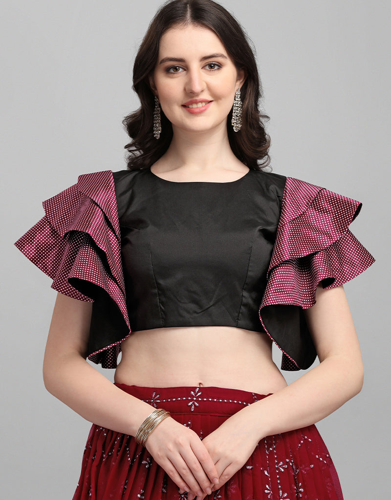Elegant Black Georgette Lehenga Choli for Women - Traditional Indian Bridal Wear, Wedding & Festive Occasion Outfit