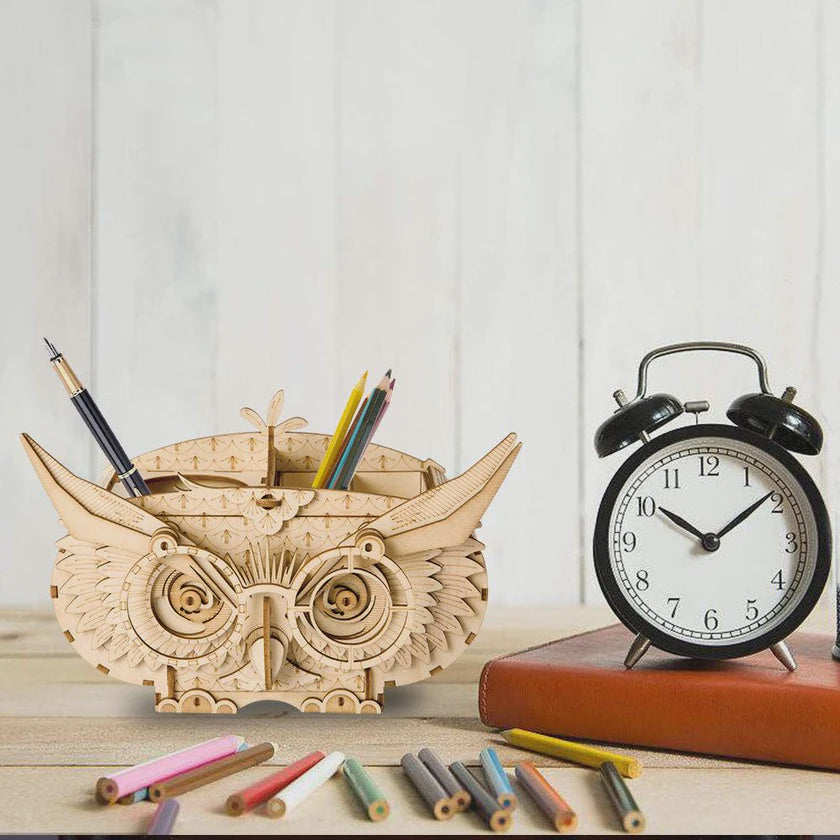3D Wooden Puzzle Owl Storage Box - DIY Craft Kit for Kids & Adults - Home Decor & Gift Idea - Perfect for Organizing Jewelry, Toys, and Small Items
