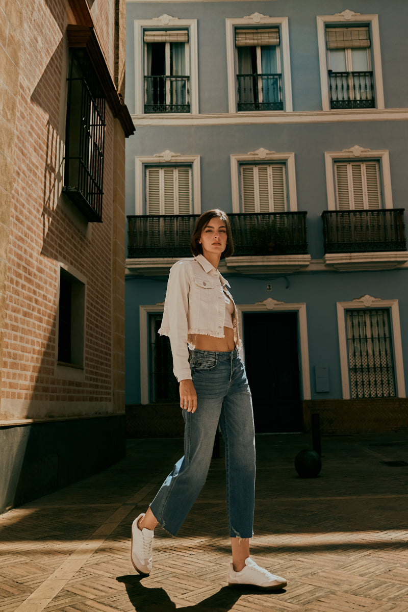 Shelly High Rise Cropped Wide Leg Jeans for Women - Comfortable Stretch Denim Pants, Fashionable Casual & Streetwear Outfits - Perfect for Everyday Wear, Dating, and Shopping