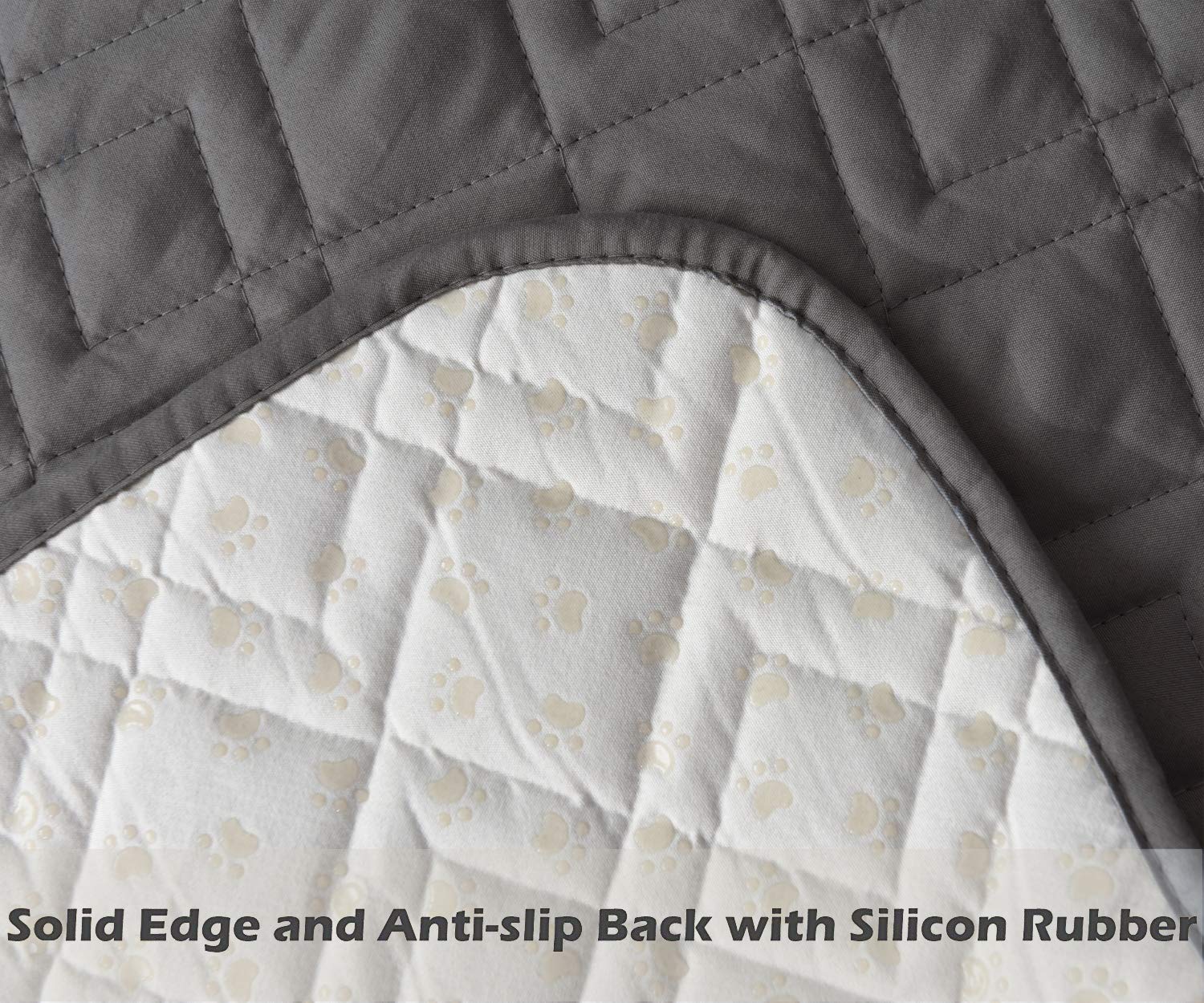 Ameritex Waterproof Quilted Sofa Slipcover - Nonslip Furniture Protector for Dogs, Kids & Pets - Machine Washable Couch Cover (Dark Grey, 68
