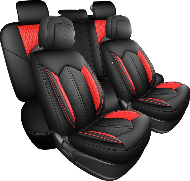 Premium Universal Leather Car Seat Covers - Full Set for Cars, SUVs & Trucks - Easy Installation & Enhanced Comfort - Perfect for Road Trips, Daily Commute & Vehicle Protection