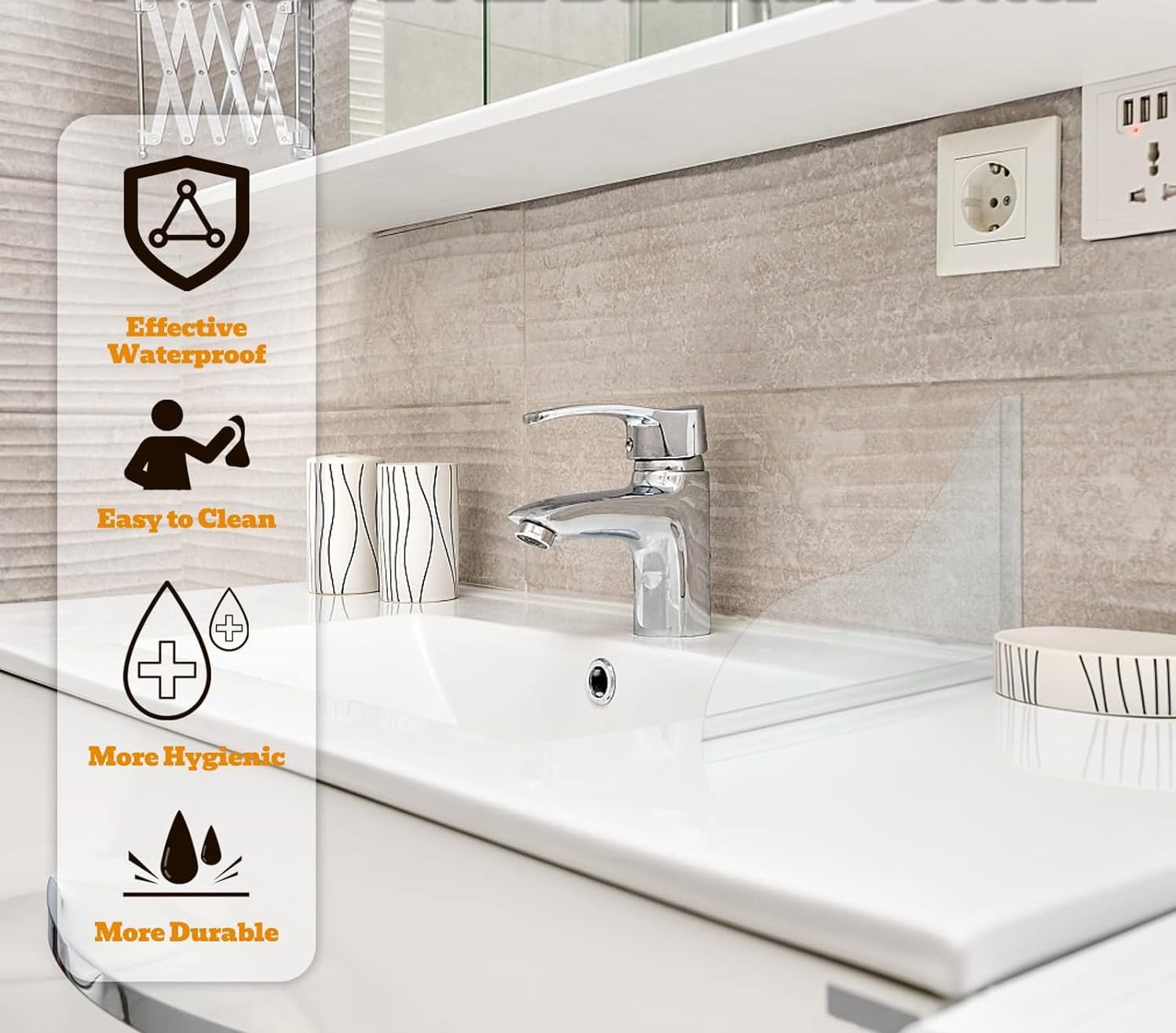 2Pcs Self-Adhesive Shower Splash Guard for Bathtub - Waterproof Bathroom Protector, No Drilling Needed, Easy Installation - Keep Water in Shower for Clean & Dry Bathroom Floor (Perfect for Kids, Elderly & Pet Safety)