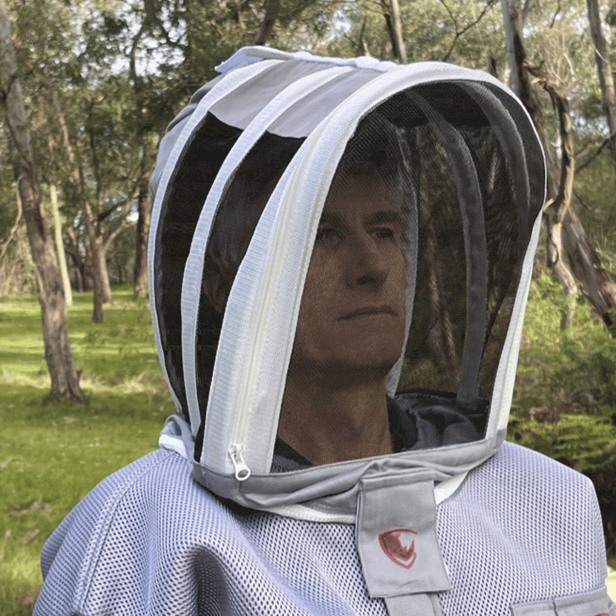 RhinoGuardPro Cool Grey Beekeeping Jacket - Breathable Ventilated Beekeeping Suit for Beekeepers | Protective Gear for Honey Harvesting & Hive Inspections