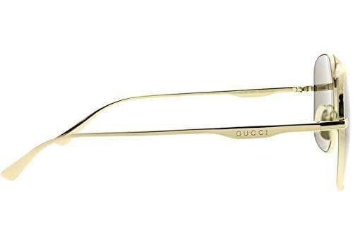 Gucci Round Sunglasses for Women & Men - Gold Frame UV Protection - Stylish Retro Sun Glasses for Beach, Driving & Outdoor Activities
