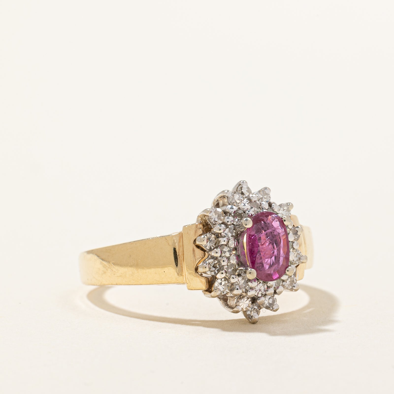 Elegant Ruby & Diamond Halo Ring - 0.51ct Center Stone with 0.26ctw Diamond Accents - Size 9.25 - Perfect for Engagement, Anniversary & Special Occasion Jewelry Gifts