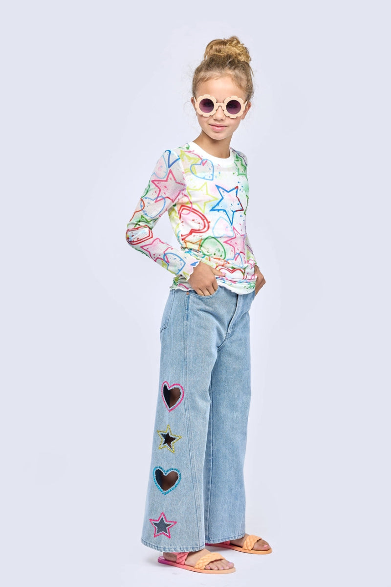 Stylish High Waist Cutout Wide Leg Jeans for Women - Trendy Distressed Denim Pants for Casual Outfits & Streetwear Fashion