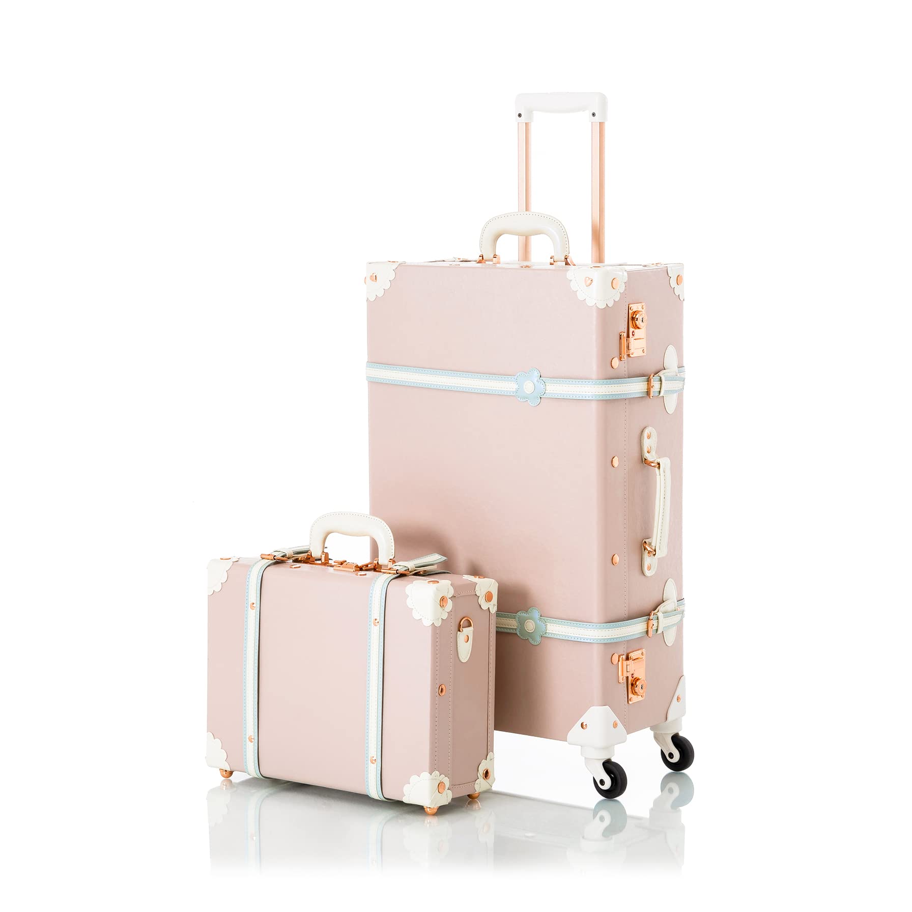 Vintage Checked Luggage Set 2-Piece Suitcase for Women with 16