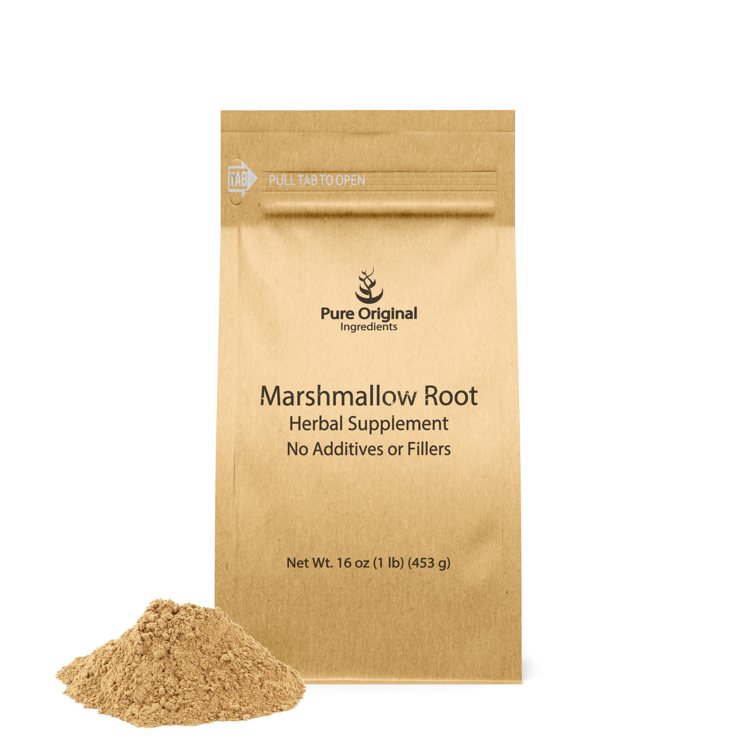 Organic Marshmallow Root Extract Powder (1 lb) - Premium Herbal Supplement for Digestive Health & Immune Support - Use for Teas, Smoothies, Baking & Natural Remedies