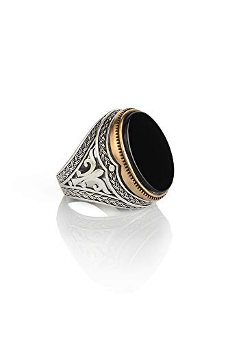 925 Sterling Silver Black Onyx Ring for Men - Elegant Gothic Jewelry, Durable Black Stone Ring, Perfect for Weddings, Gifts & Everyday Wear