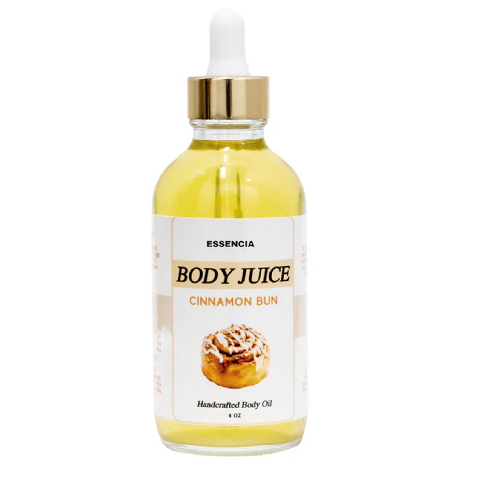 Essencia Scented Juicy Body Oil - Strawberry & Cinnamon Bun Fragrance | Handcrafted Moisturizing Body Oil for Women | Perfect for Dry Skin Care & Massage Therapy