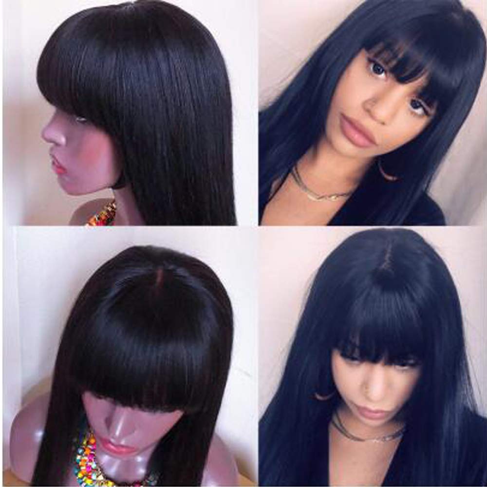 13x6 HD Transparent Lace Front Wig - 24 Inch Straight Peruvian Human Hair Wig for Black Women (130 Density) | Natural Color, Breathable & Comfortable for Daily Wear, Parties & Special Occasions