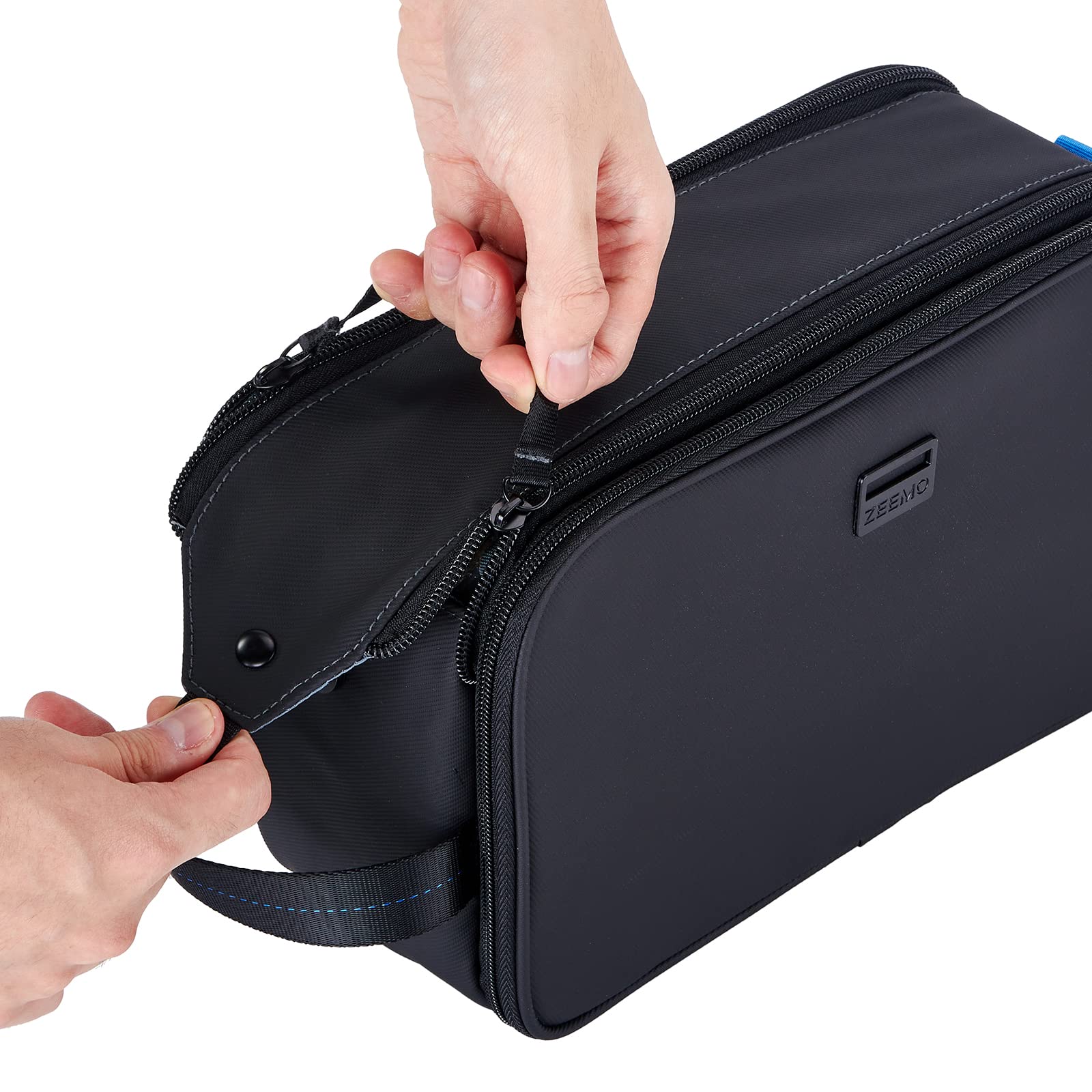 ZEEMO Large Water-Resistant Travel Toiletry Bag for Men - Full-Open Dopp Kit Organizer for Shower, Hygiene & Cosmetics | Perfect for Gym, Camping & Business Trips | Black Bathroom Essentials Bag