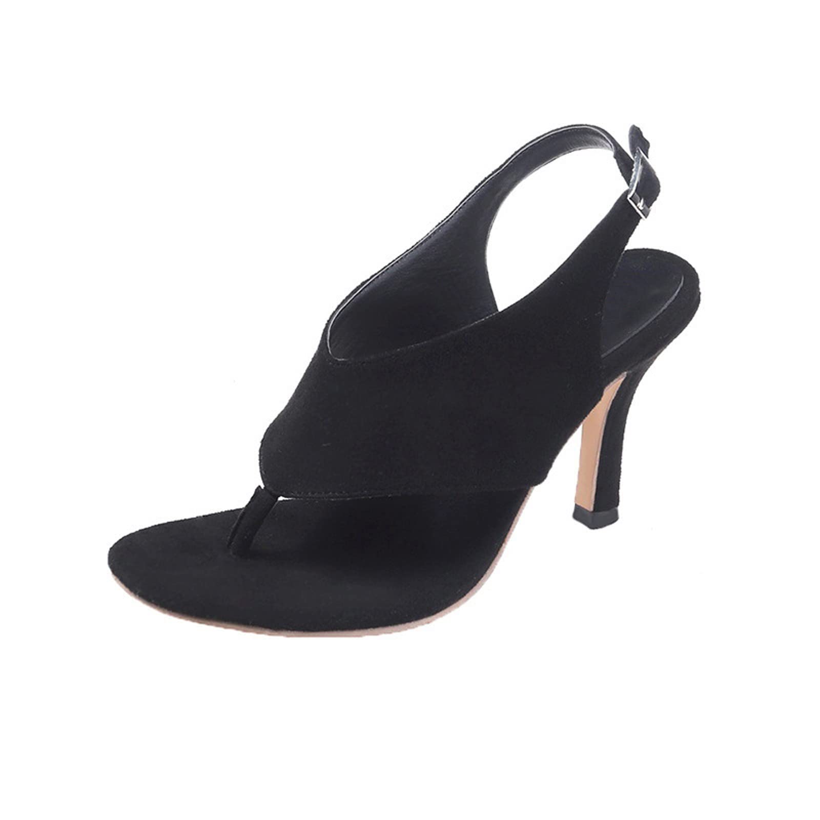 Sexy Purple High Heel Thong Sandals for Women - Fashionable Buckle Strap Thin Heel Party & Evening Dress Shoes