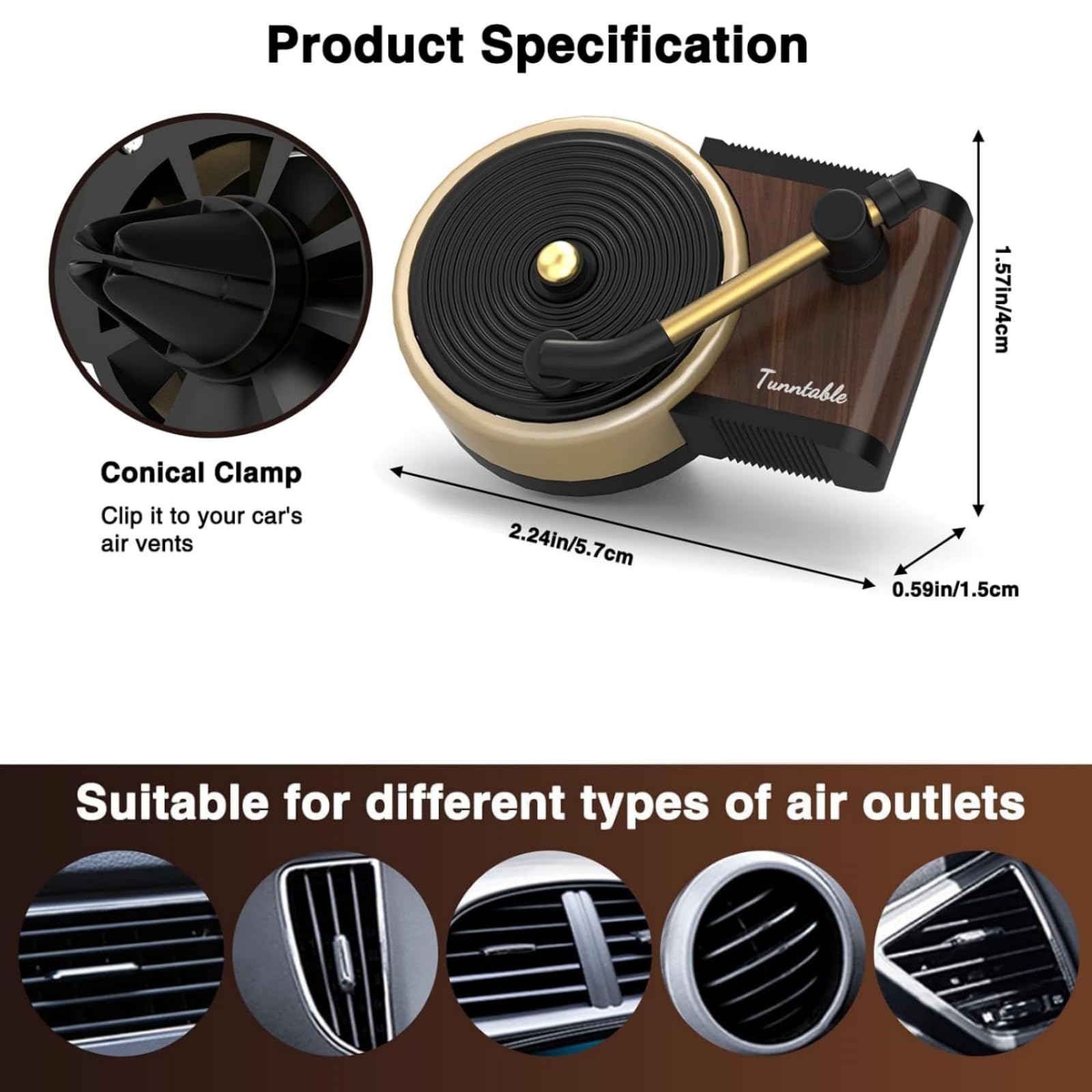 12-Piece Retro Vinyl Record Car Air Freshener Set - Car Vent Clip Diffusers & Album Cover Air Fresheners - Unique Car Accessories Gift for Music Lovers - Perfect for Road Trips & Office Decor