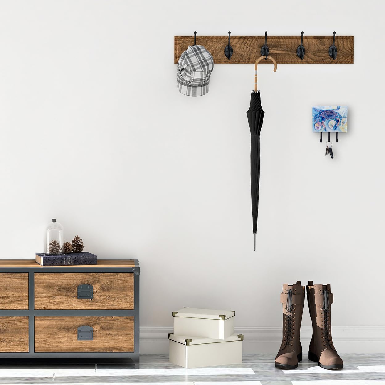 Caroline's Treasures 8042TH68 Crab-Themed Wall Hook - Key Holder, Coat Rack, Leash Hanger for Home & Entryway | Perfect for Organizing Keys, Towels, Aprons, and Pet Leashes in Kitchen, Bathroom or Mudroom
