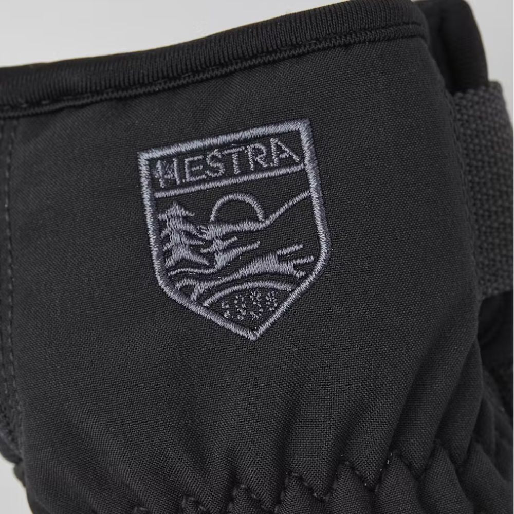 Hestra Ferox Primaloft Kids Ski Mittens - Waterproof Winter Gloves for Boys & Girls - Black (32991) - Perfect for Snowboarding, Sledding & Cold Weather Activities