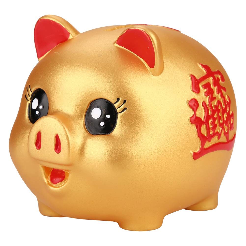 Gold Piggy Bank - Lucky Money Saving Box for Kids, Boys & Girls | Collectible Cash Coin Bank for Christmas & Birthday Gifts | Perfect for Home, Office & Classroom Savings