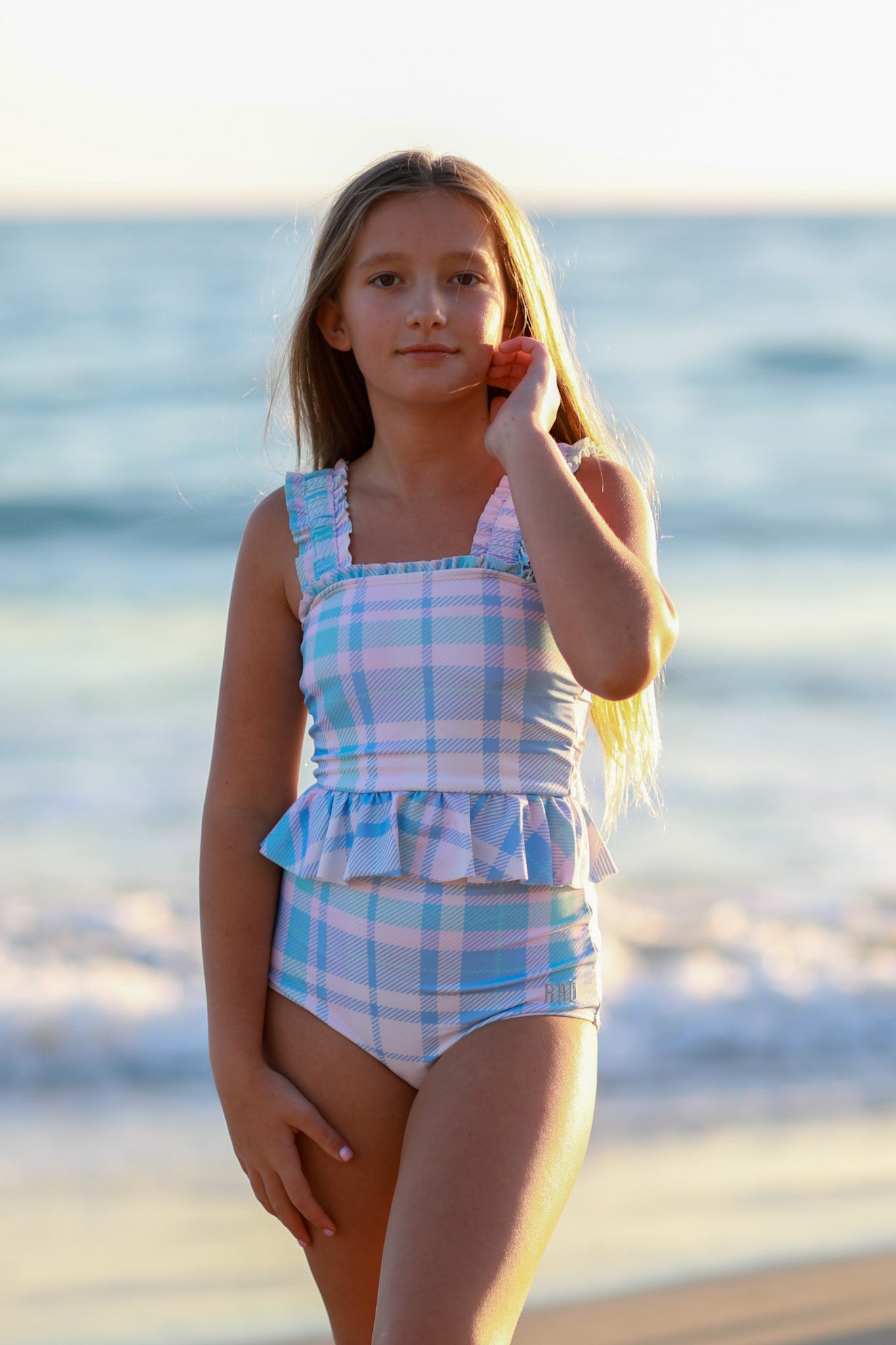 Selena Plaid Tankini for Tweens - Stylish Two-Piece Swimwear for Girls, $56 - Perfect for Pool Parties, Beach Vacations & Summer Fun
