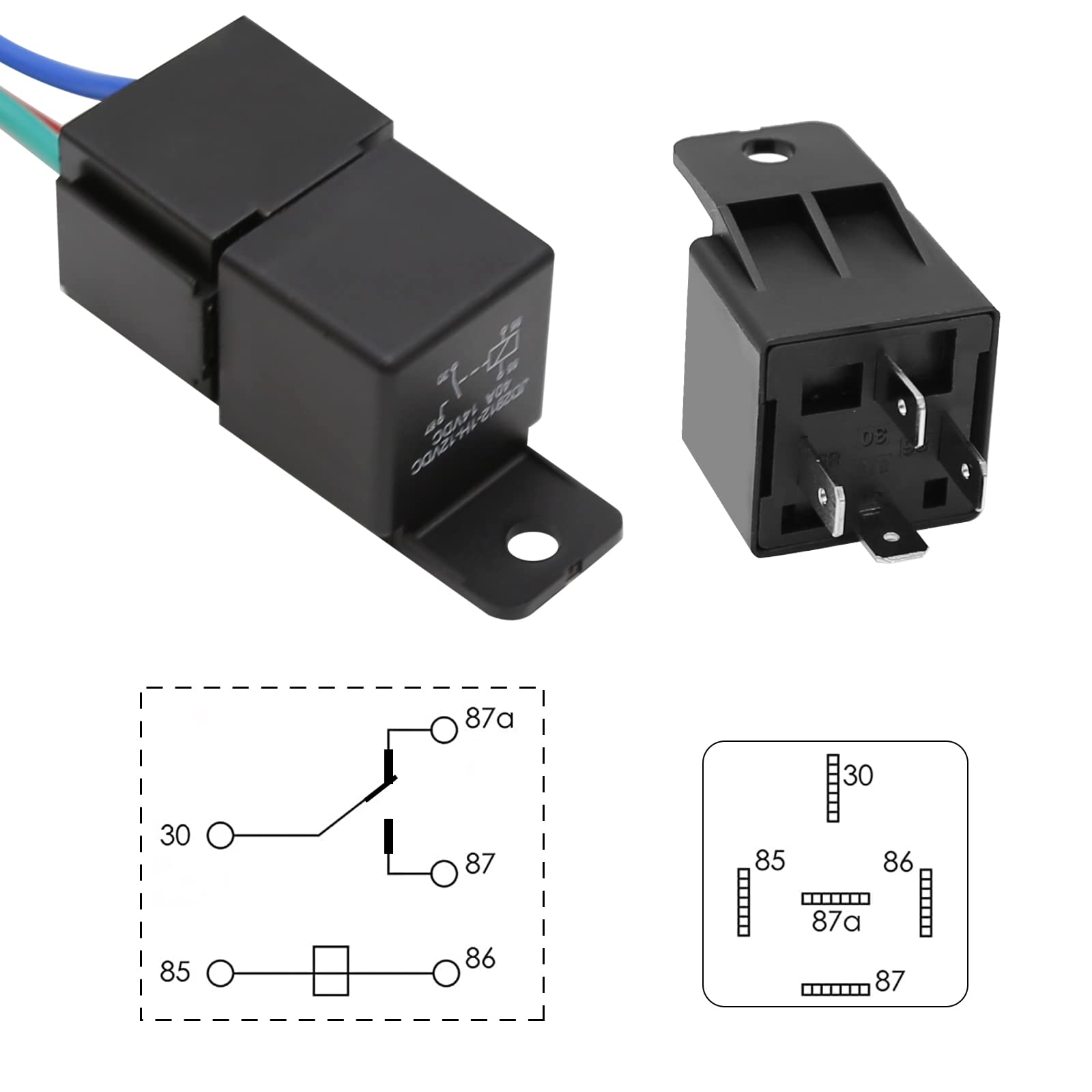 40 AMP Electric Radiator Fan Relay Kit with Temperature Sensor - 185°F On/165°F Off Thermostat Switch - Universal Cooling Fan Wiring Kit for Cars, Trucks & SUVs - Perfect for Engine Overheating Protection & Performance Cooling