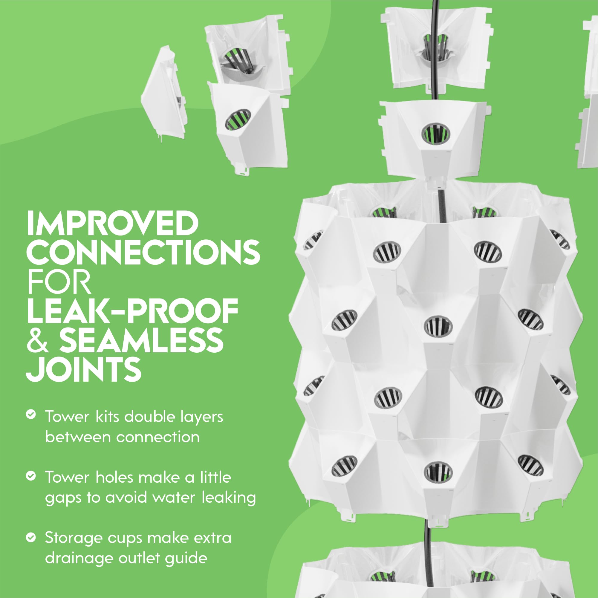 Automated Hydroponic Indoor Garden System - Vertical Aeroponic Tower with LED Grow Lights for Home Planting | Perfect for Small Spaces, Urban Farming & Fresh Herb Cultivation