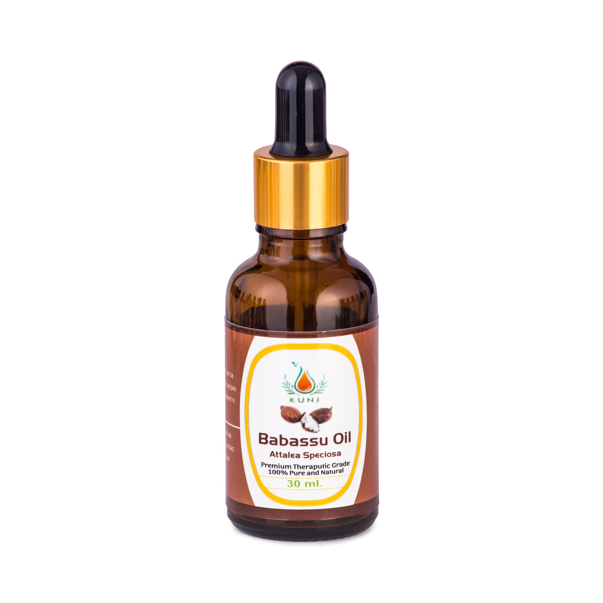 100% Pure & Natural Babassu Oil (Attalea speciosa) - Cold Pressed, Undiluted, Therapeutic Grade - For Hair Growth, Skin Moisturizing & Scalp Care - 30ml - Perfect for DIY Beauty Recipes, Massage & Aromatherapy