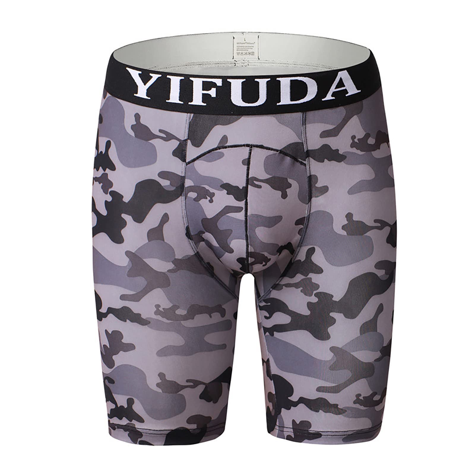 FAHXNVB Men's Cotton Boxer Briefs - Breathable Camo Underwear for Men, Regular Fit Long Leg Boxers (3-Pack) | Comfortable Daily Wear, Workout & Sleep Underwear