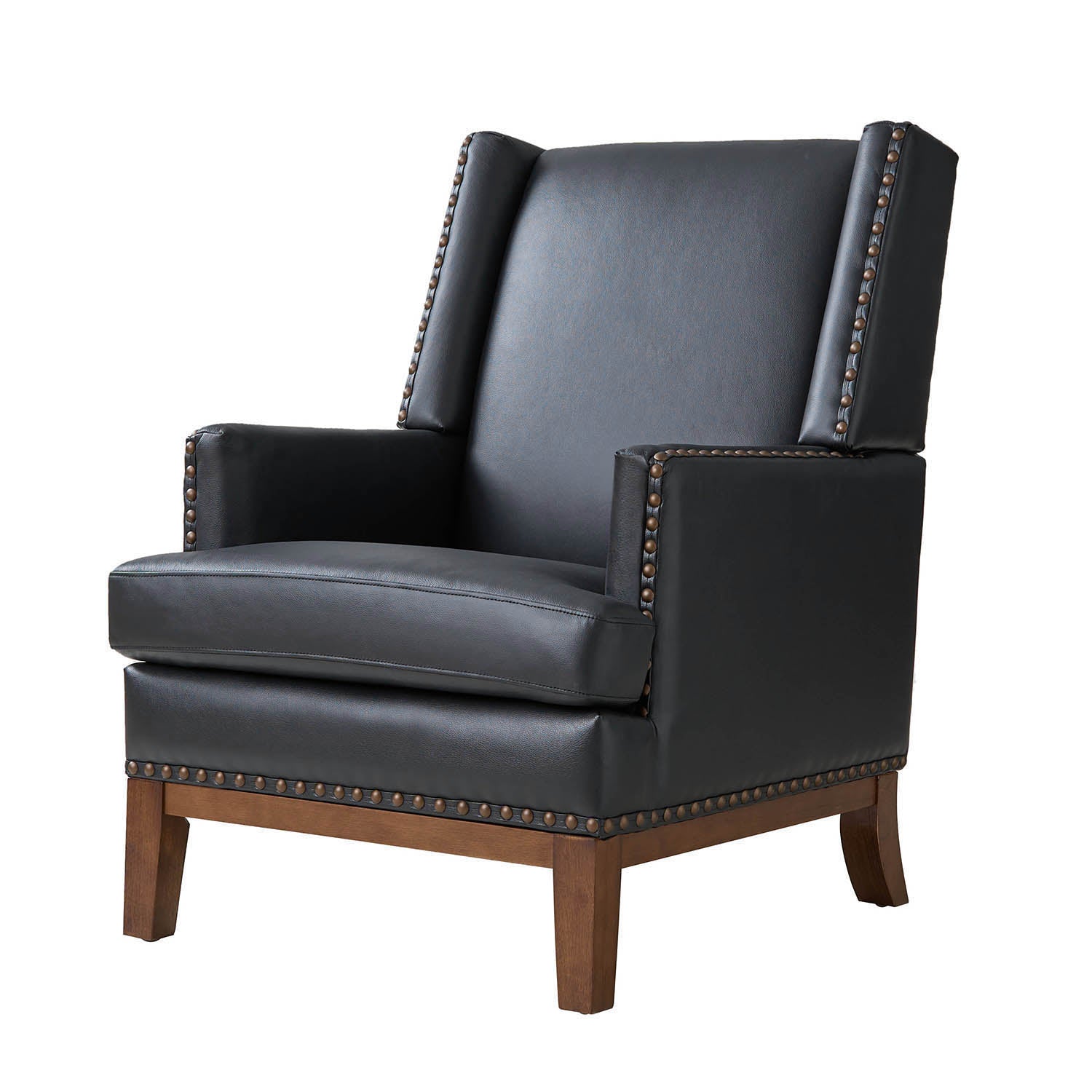 Genuine Leather Mid Century Modern Accent Chair - Rosa Design for Living Room, Office & Lounge - Stylish & Comfortable Seating