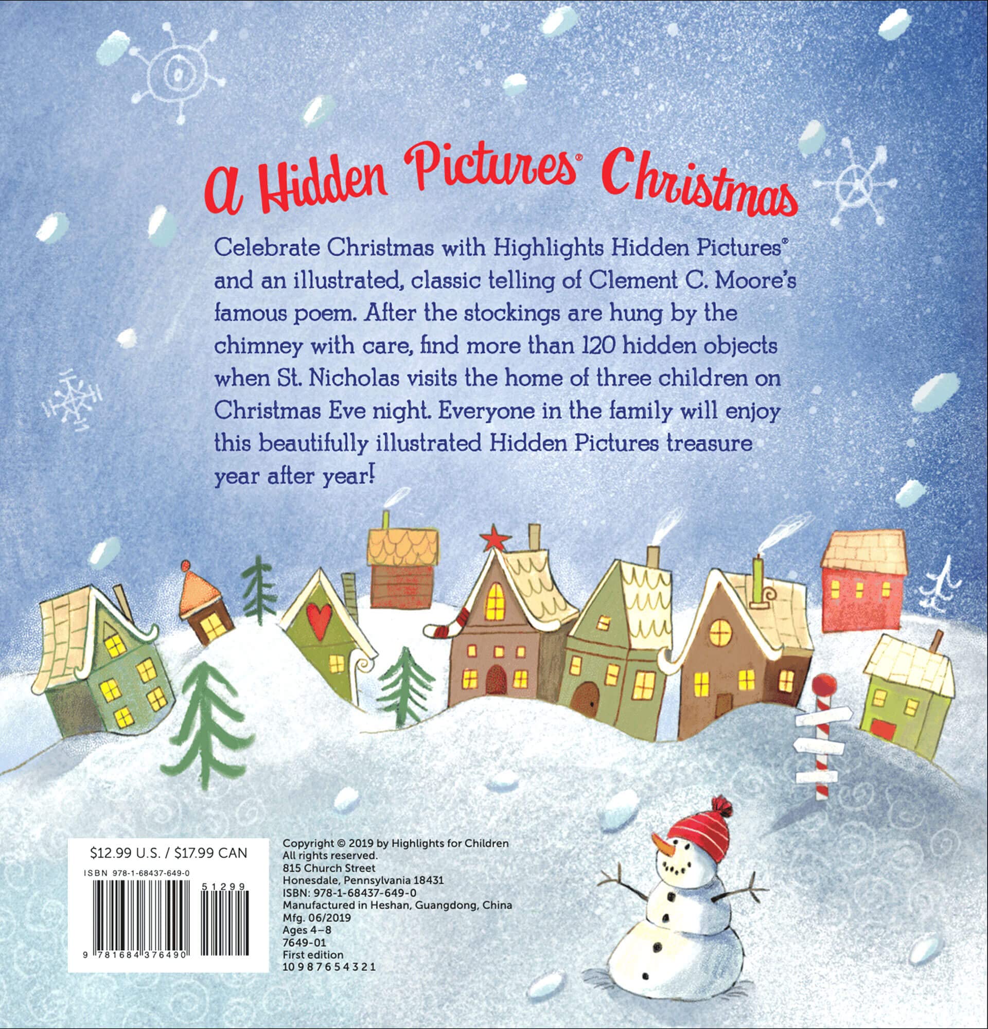Twas the Night Before Christmas: Interactive Seek-and-Find Storybook for Kids Ages 4-8 | Over 120 Hidden Objects Puzzle Book | Christmas Activity Book for Family Reading Time (Highlights Hidden Pictures)