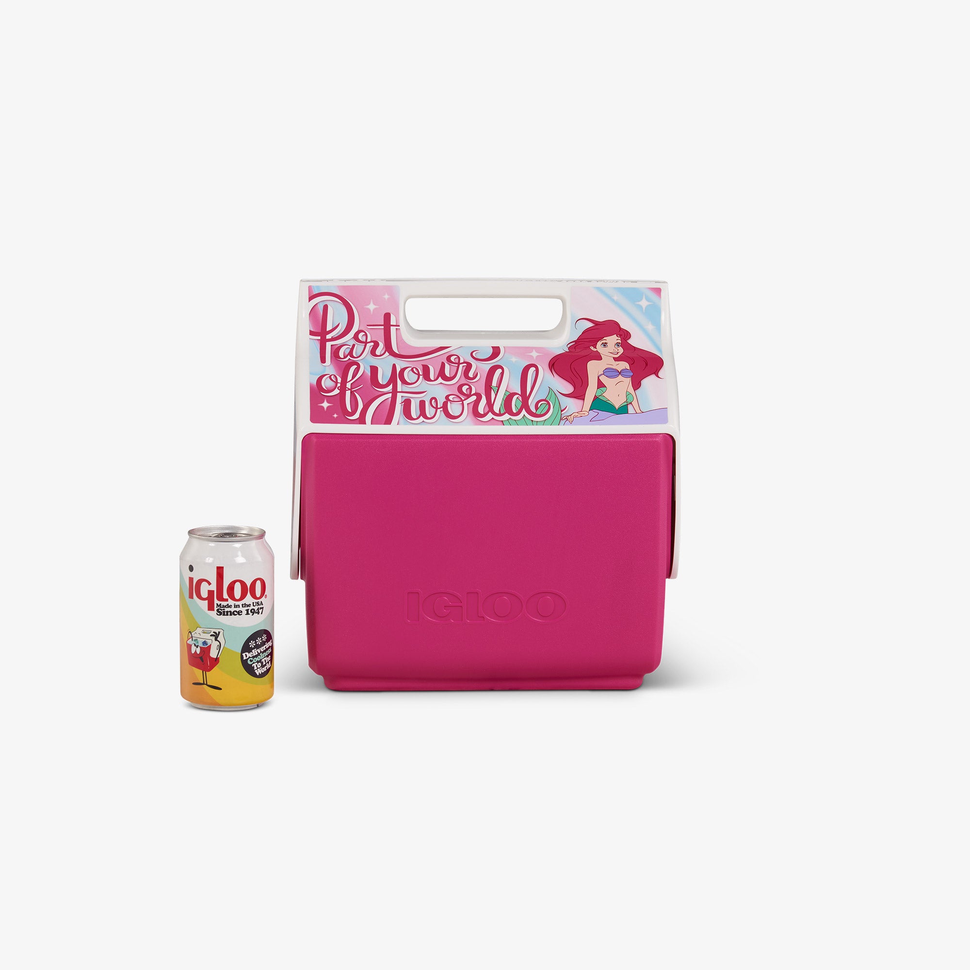 Disney Princess Ariel Little Playmate 7 Qt Cooler - Insulated Lunch Box for Kids, Beach Picnic & Outdoor Activities | Official Disney Merchandise