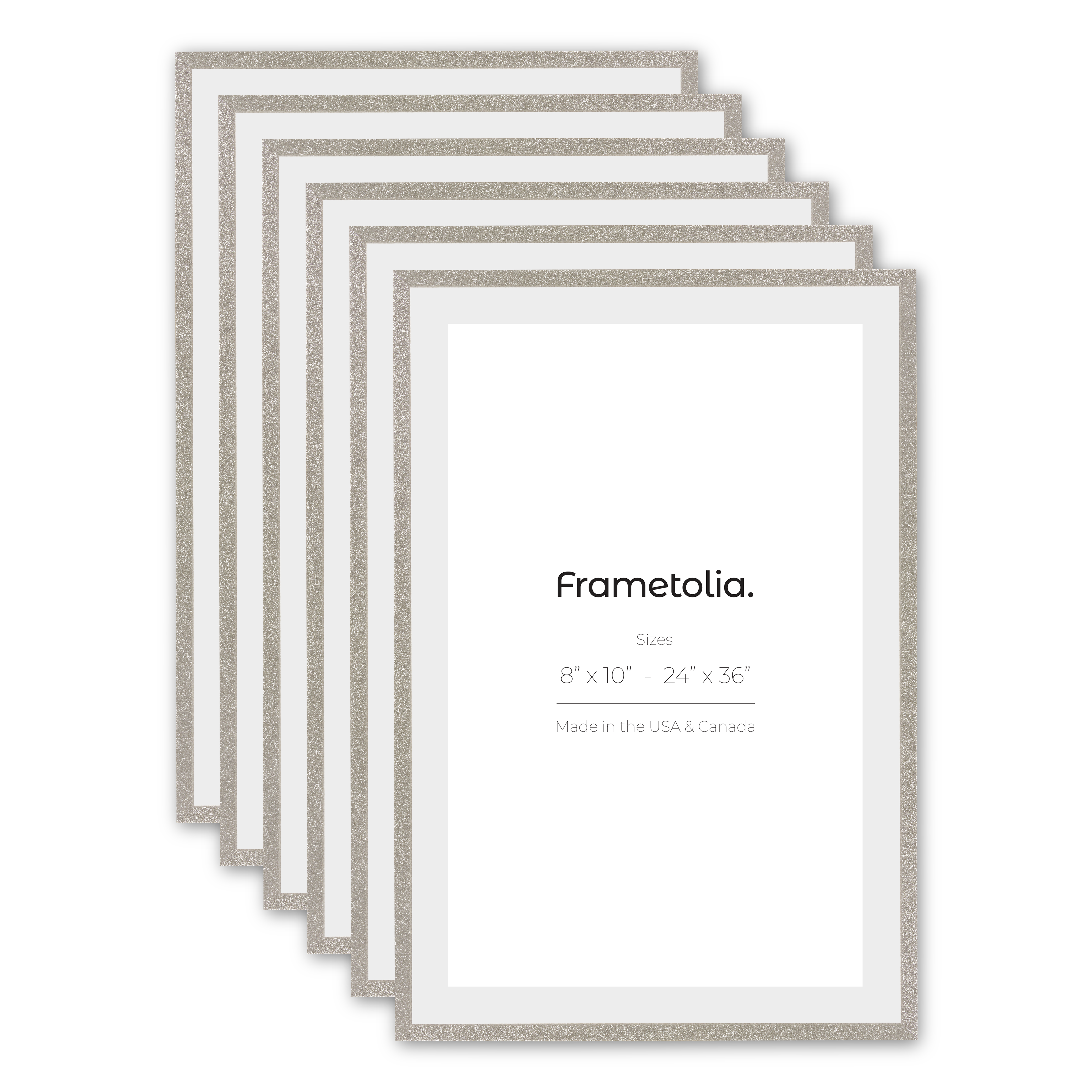 6-Pack Diamond Dust Glitter Wall Frames - Elegant Photo Display for Home Decor, Wedding, Party & Office