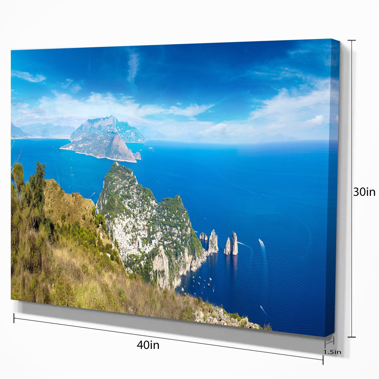 Capri Island Italy Wall Art - Stunning Photography Canvas Print for Living Room, Bedroom & Office Decor