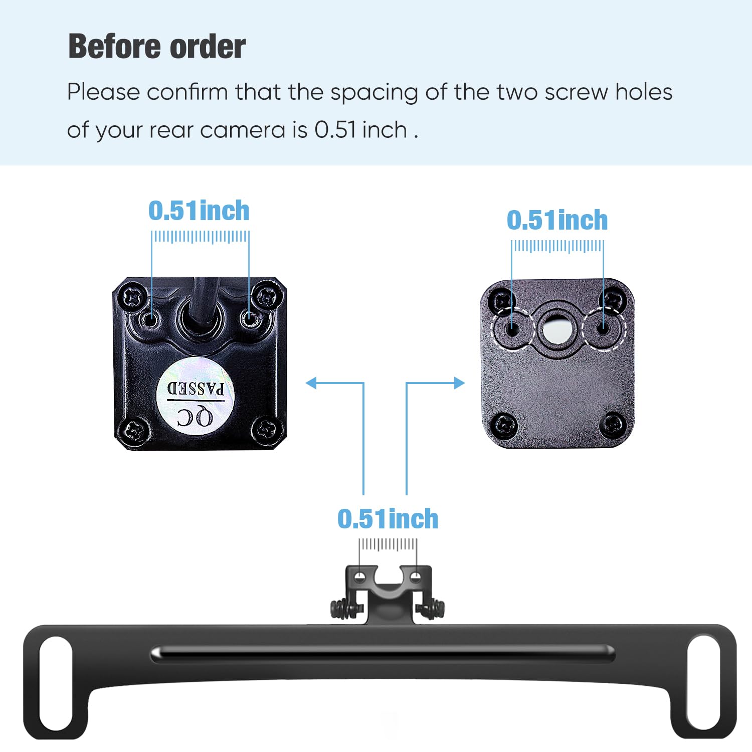 Universal Backup Camera Mount - PixelMan License Plate & Window Bracket for Dash Cam, Rear View Camera - Durable Adhesive Holder for Cars, Trucks, RVs (Perfect for Parking, Reversing & Night Driving Safety)