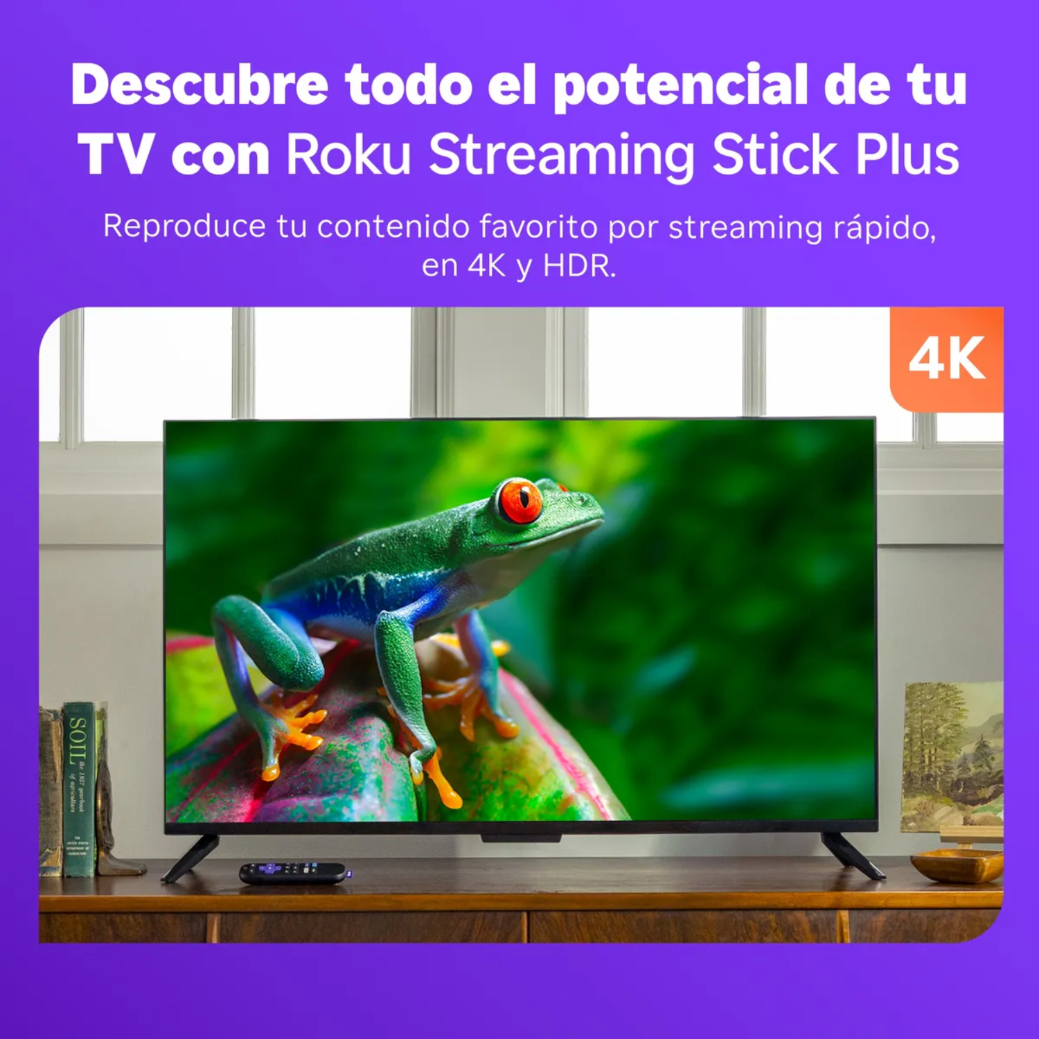 Roku Streaming Stick Plus 2025 | 4K Ultra HD Streaming Device with Voice Remote | Perfect for Netflix, Hulu & Disney+ on Smart TVs