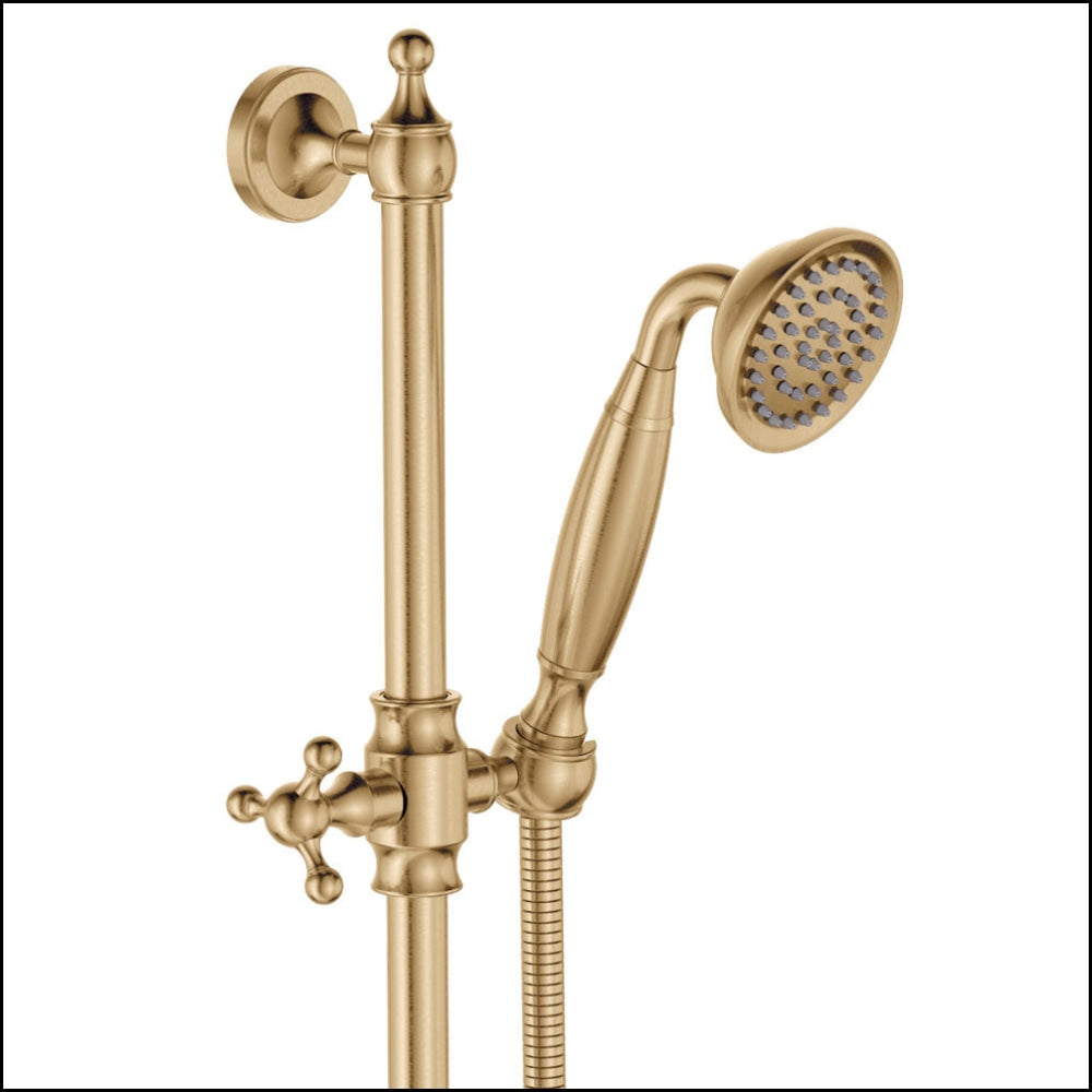 FIENZA Lillian Rail Shower Set in Urban Brass - Modern Bathroom Fixture for Spa-Like Experience | Perfect for Master Bathrooms and Luxury Home Renovations
