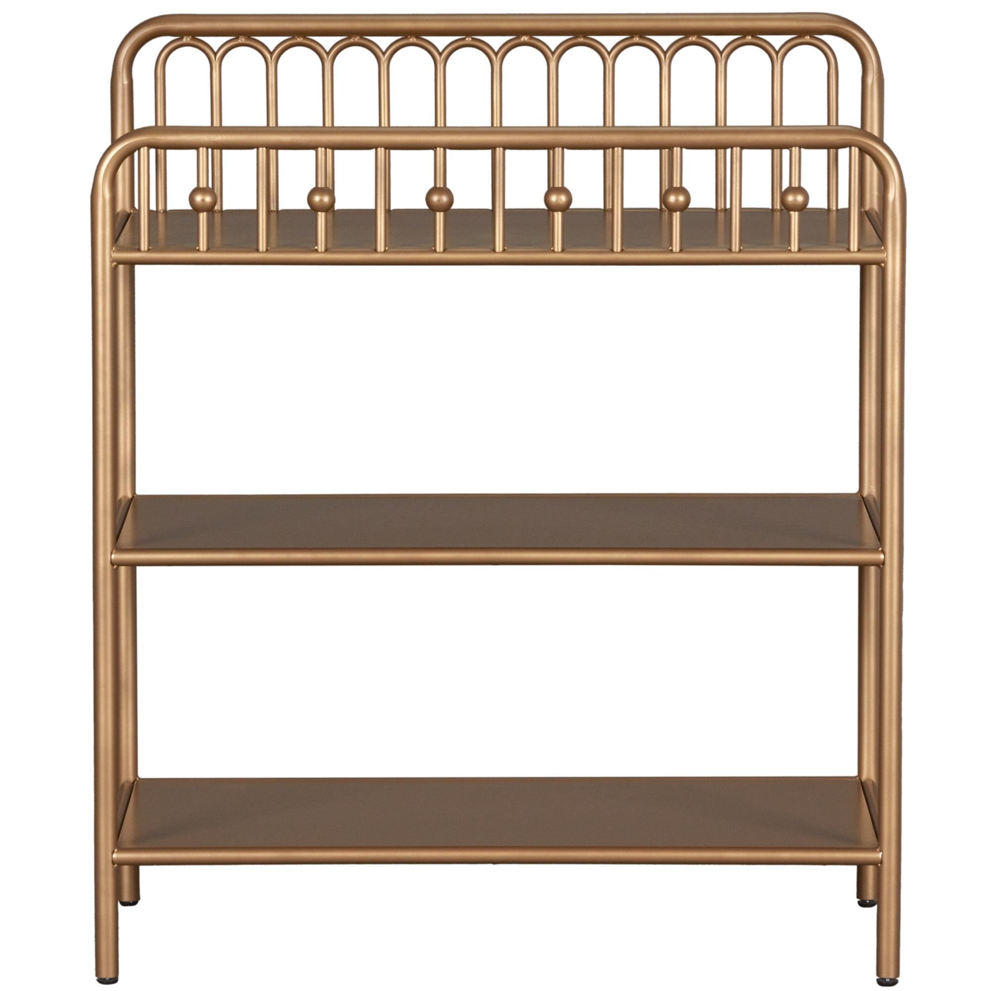 Little Seeds Monarch Hill Ivy Metal Changing Table - Gold Finish | Sturdy & Safe Baby Changing Station for Nursery, Bedroom, or Daycare | Perfect for Diaper Changes & Baby Care Essentials Storage