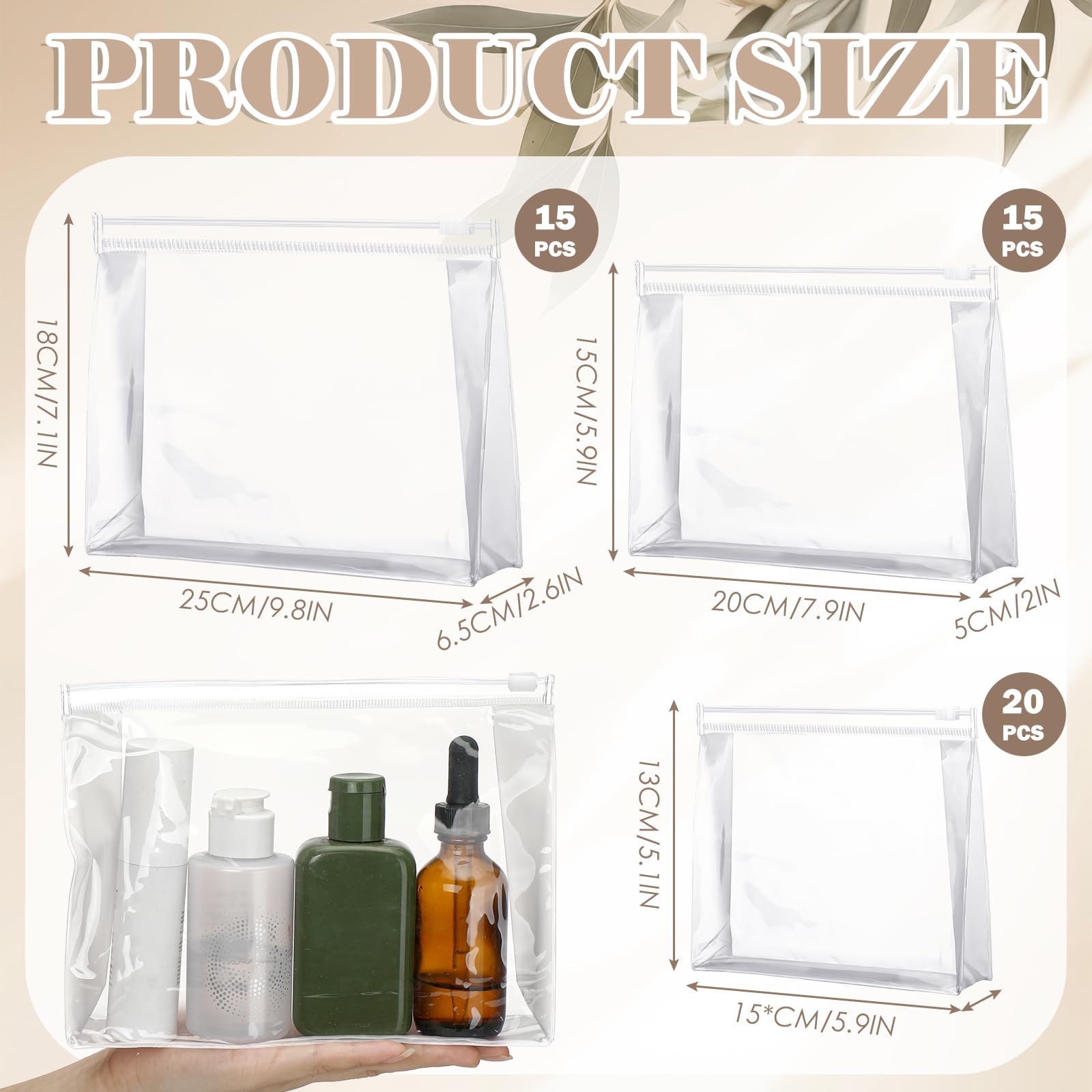 Xuniea 50 Pack Mini Clear Makeup Bags - Small Transparent Zipper Pouches for Travel Toiletries & Cosmetic Organizer - Waterproof Plastic Storage for Women & Men - Perfect for Vacation, Gym, Beach & Daily Use (9.8