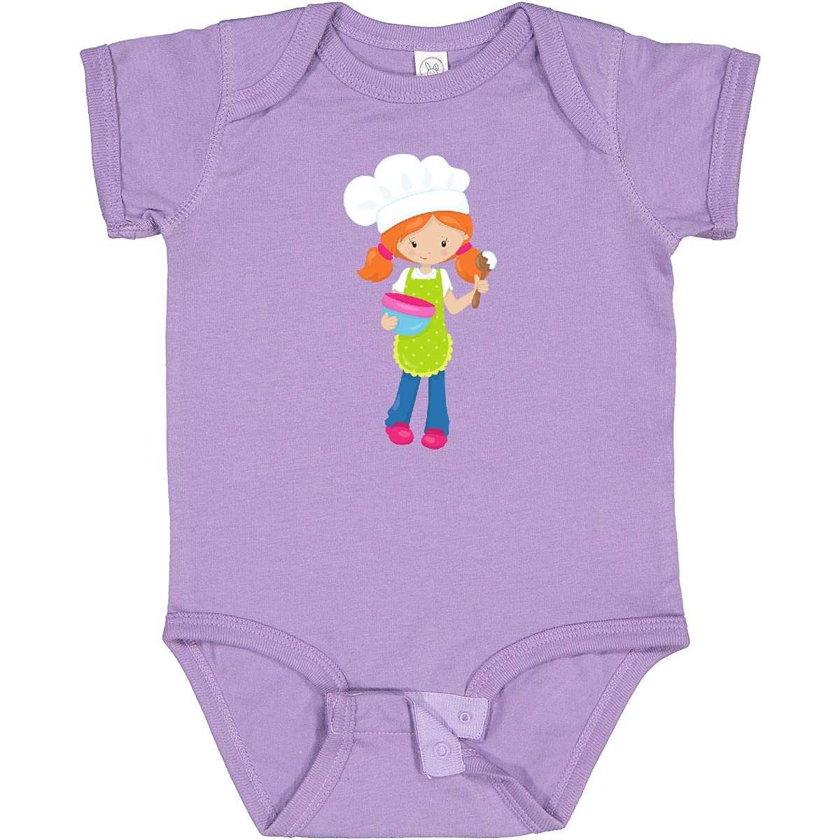 Inktastic Cute Orange Hair Baby Baker Bodysuit - Adorable Baking-Themed Outfit for Infants & Toddlers - Perfect for Baking Classes, Birthday Parties & Family Photos
